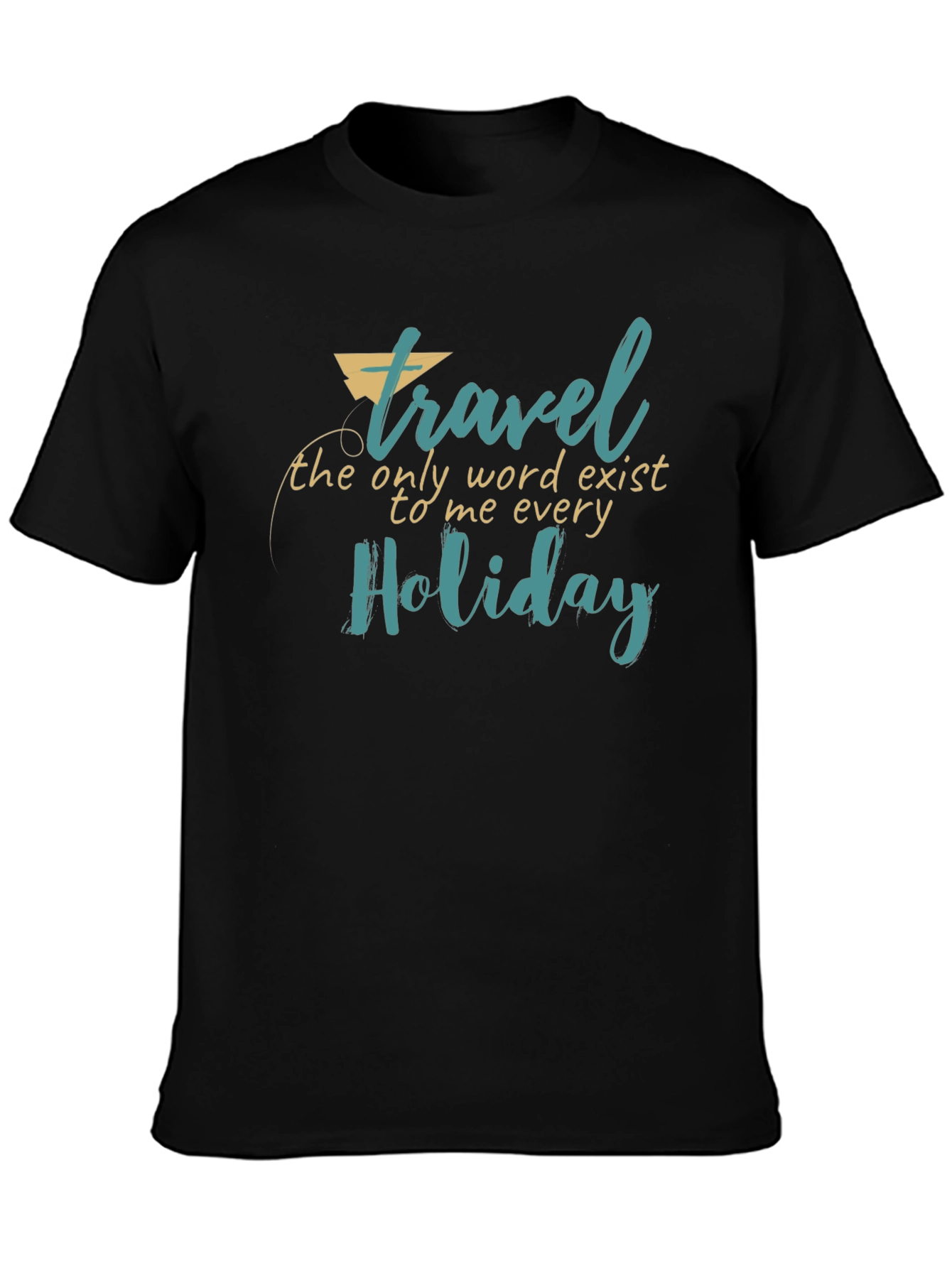 Black Travel Holiday Graphic Print Black T-Shirt view 3