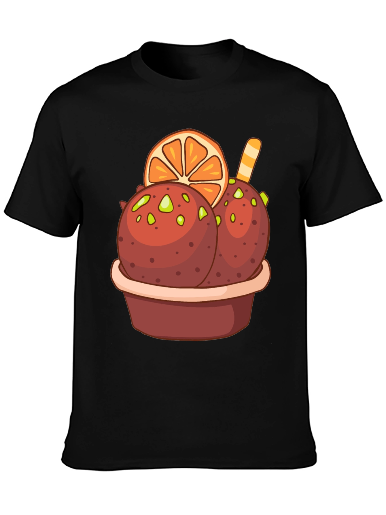 Black Ice Cream Dessert Graphic Tee view 3