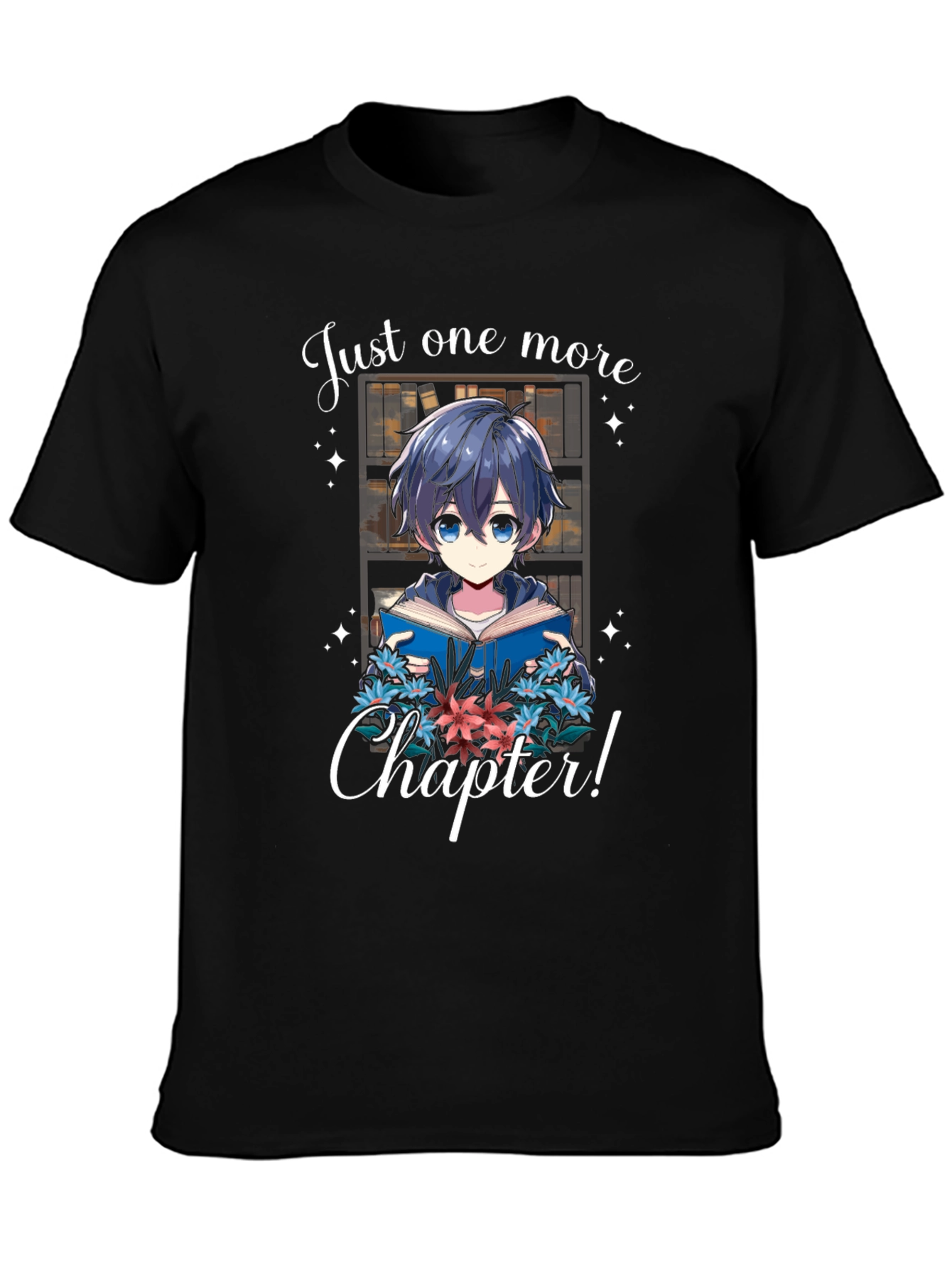 Black Just One More Chapter T-Shirt Anime Book Lover view 3