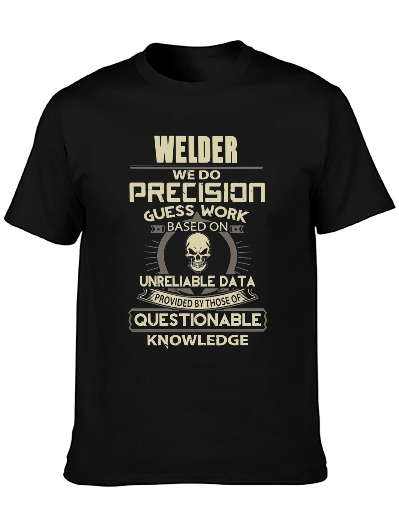 Black Welder Precision T-Shirt - Funny Welder Tee view 3