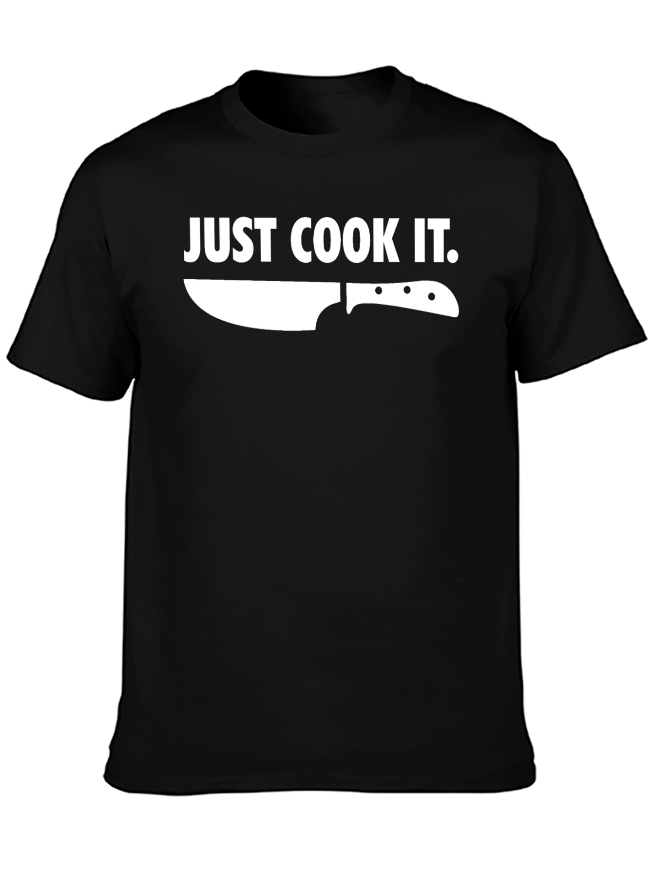 Black Just Cook It Chef T-Shirt - Funny Culinary Tee view 3