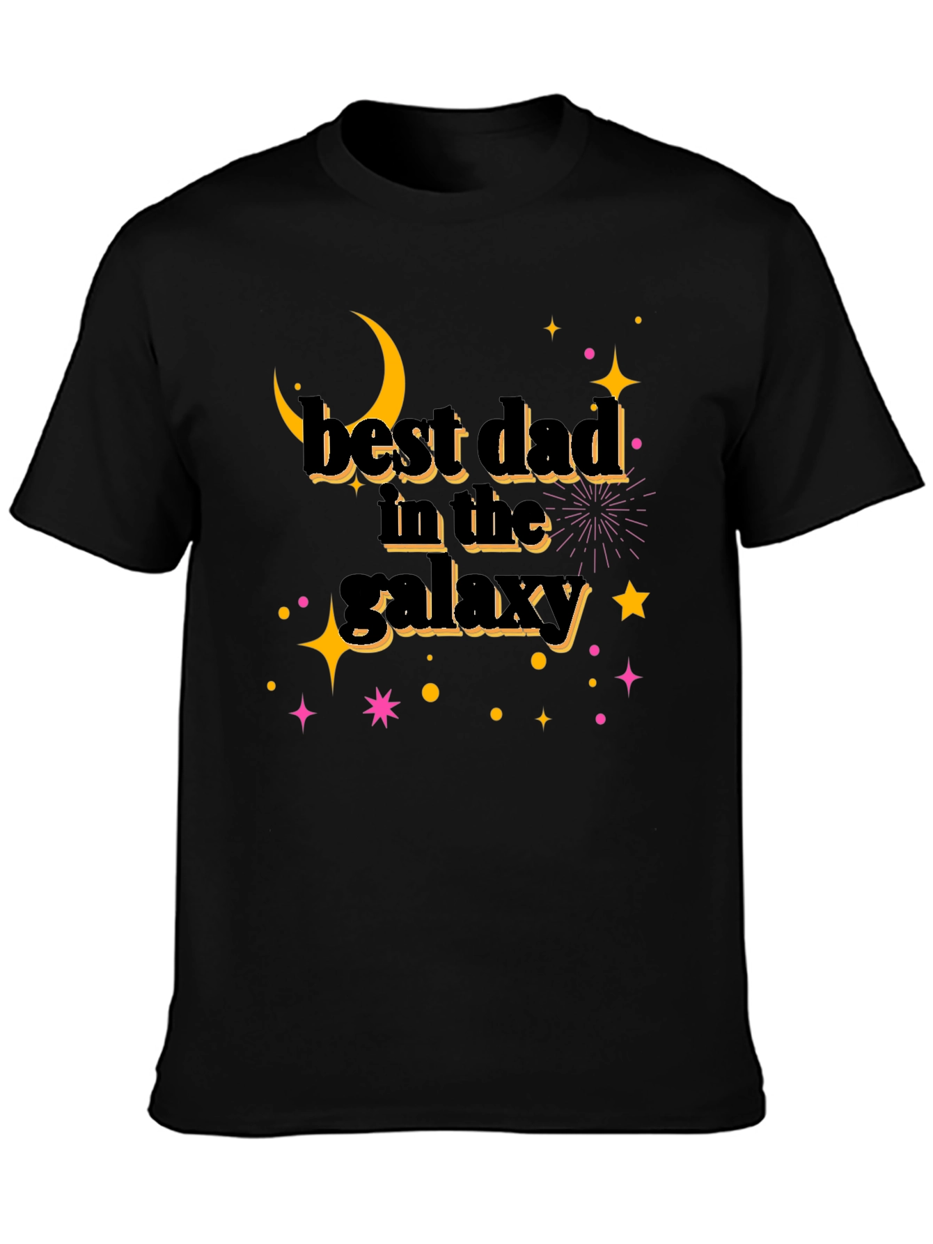 Black Best Dad in the Galaxy Black T-Shirt - Father's Day Gift view 3