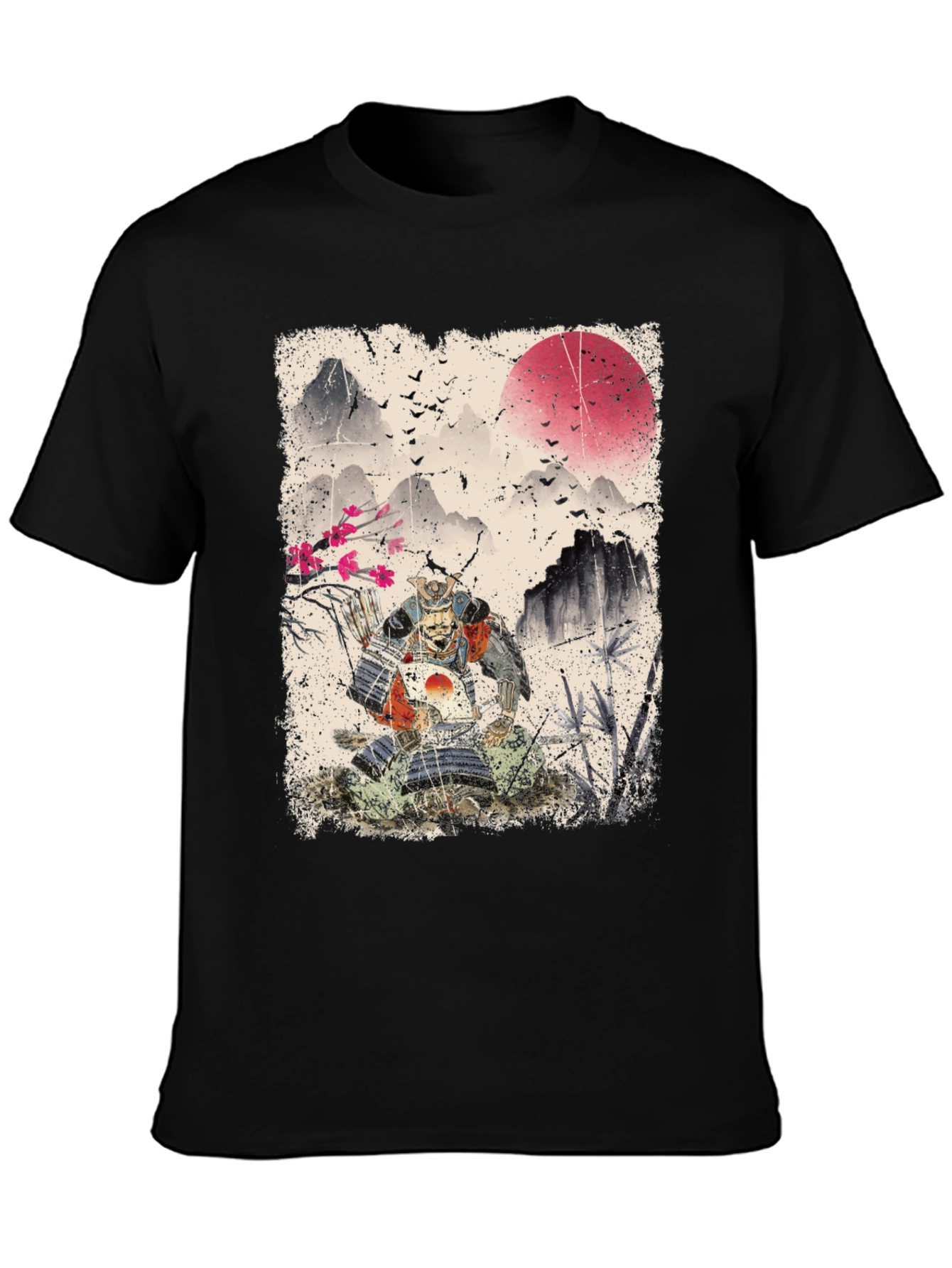 Black Samurai Warrior Graphic T-Shirt view 3