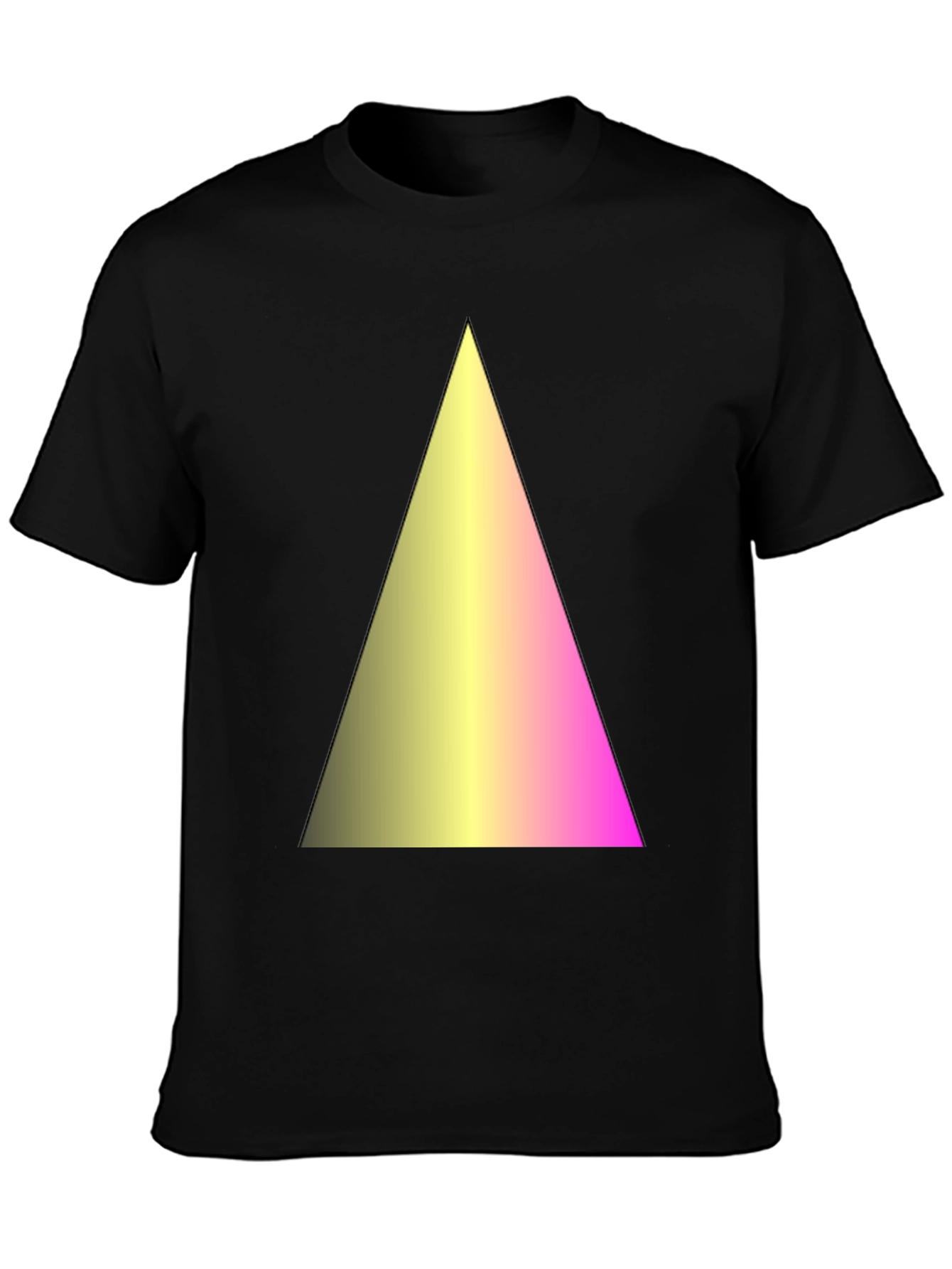 Black Gradient Triangle Graphic Black T-Shirt view 3