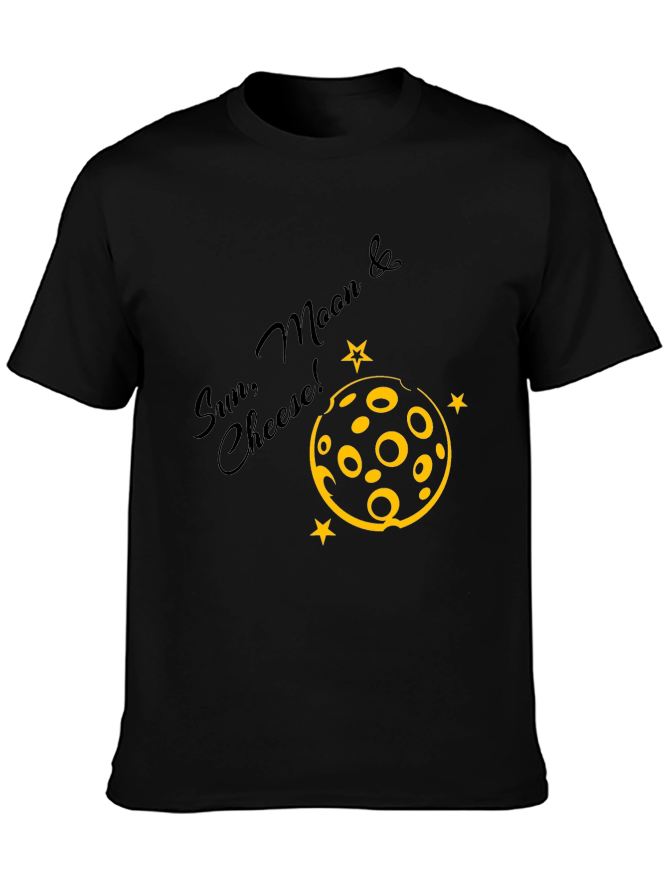 Black Sun, Moon & Cheese Black Graphic Tee view 3