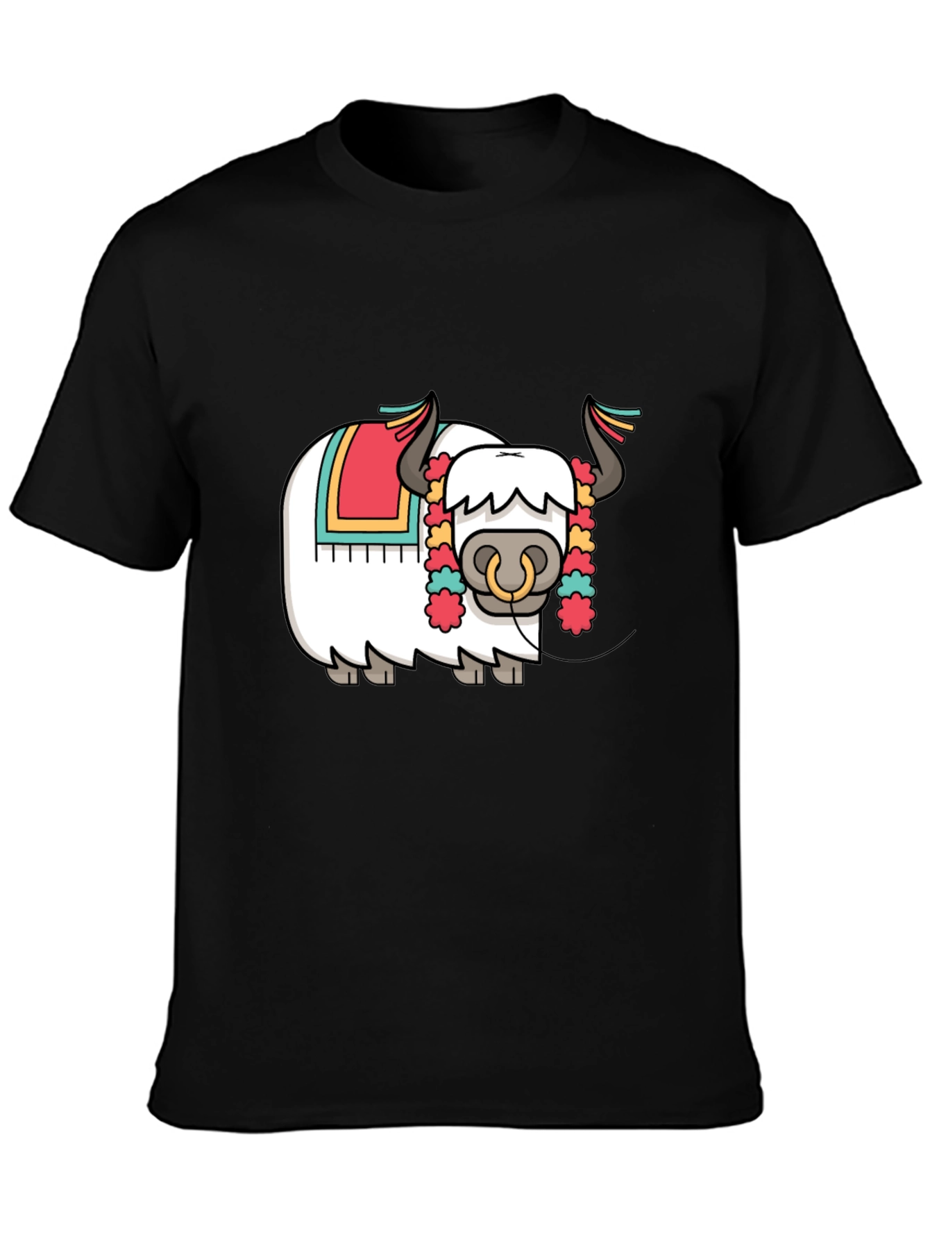 Black Yak Cartoon Graphic T-Shirt - Fun & Unique Design view 3
