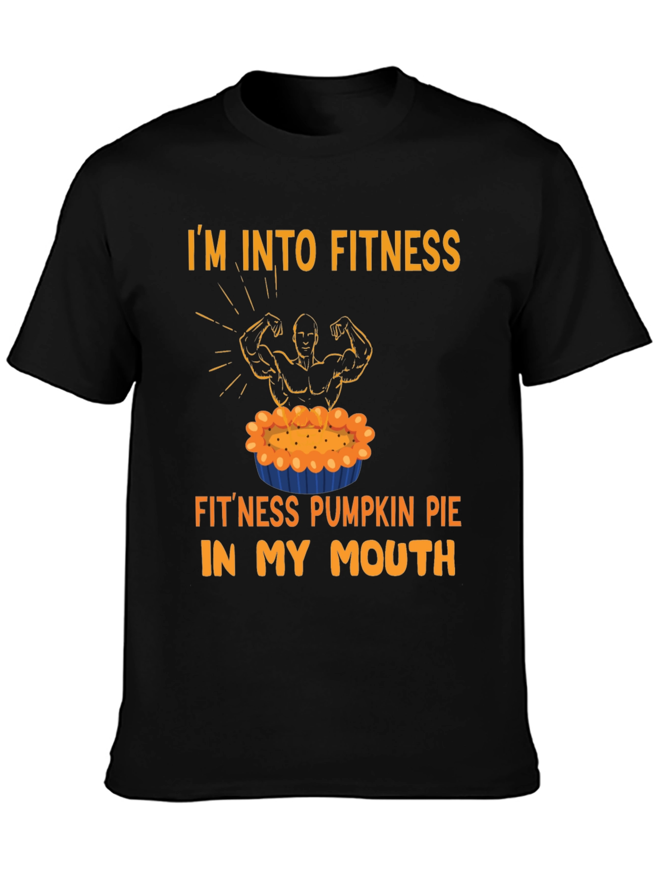 Black Fitness Pumpkin Pie T-Shirt view 3