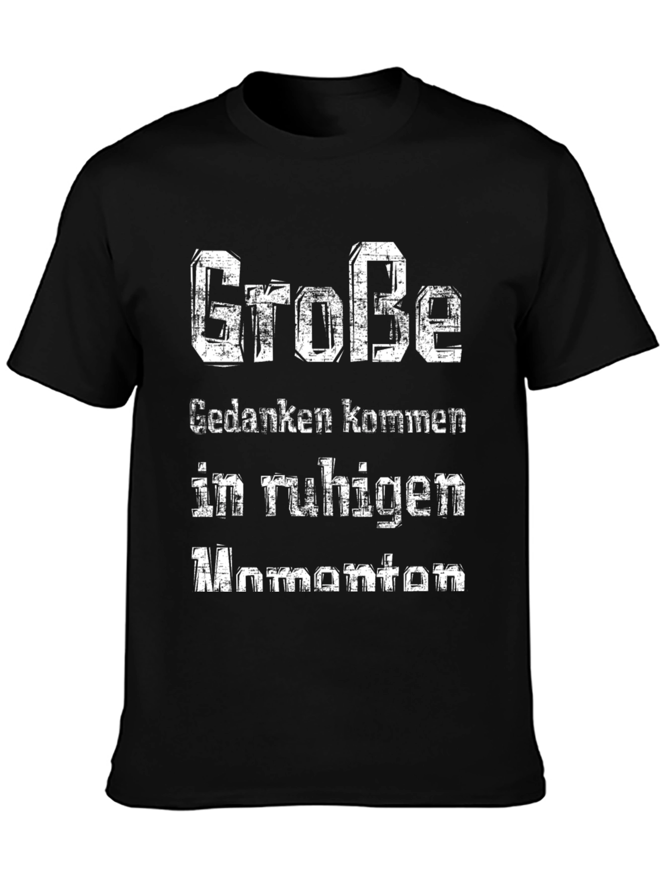 Black Große Gedanken Men's Black Graphic T-Shirt view 3