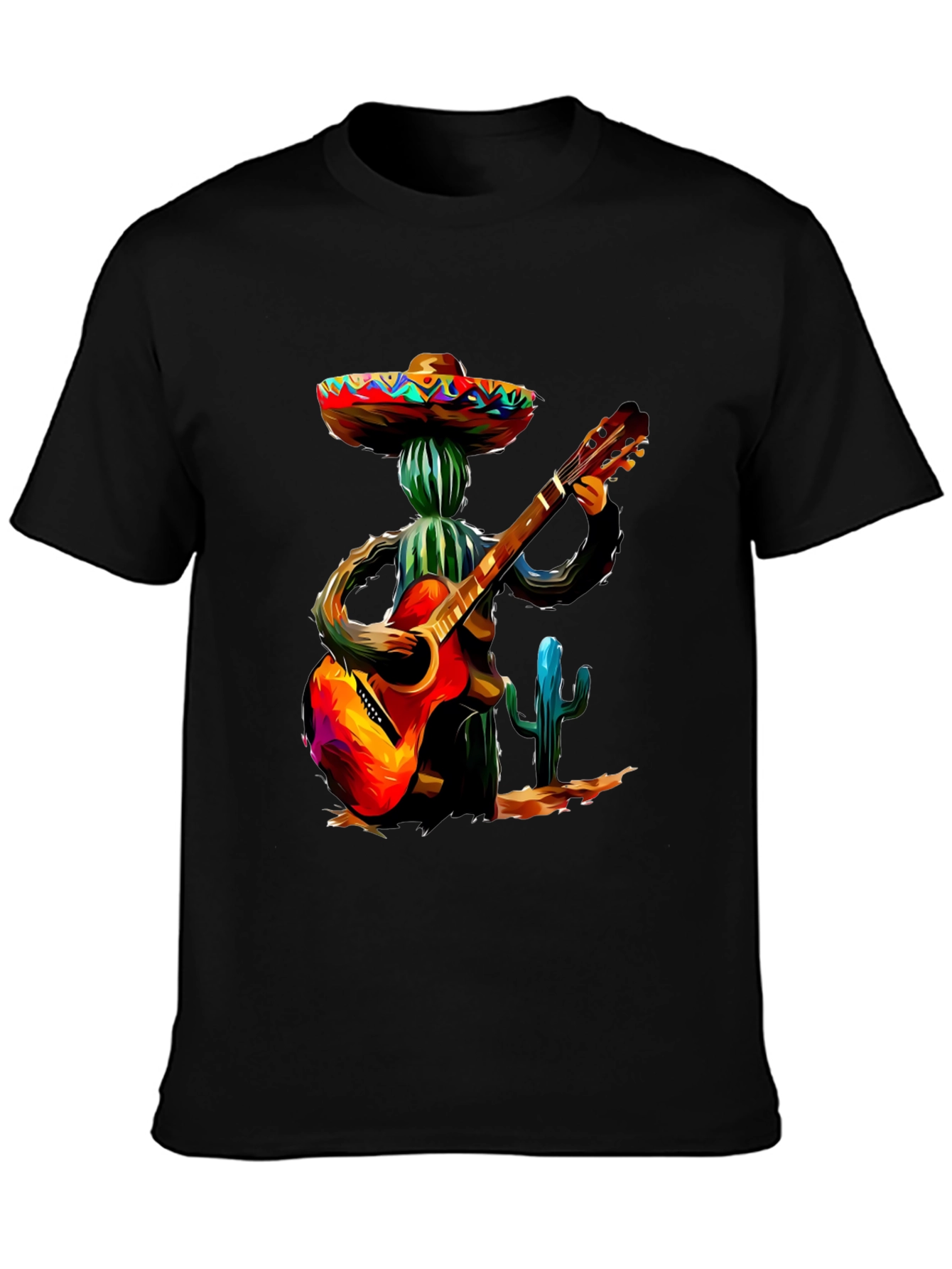 Black Cactus Mariachi T-Shirt view 3