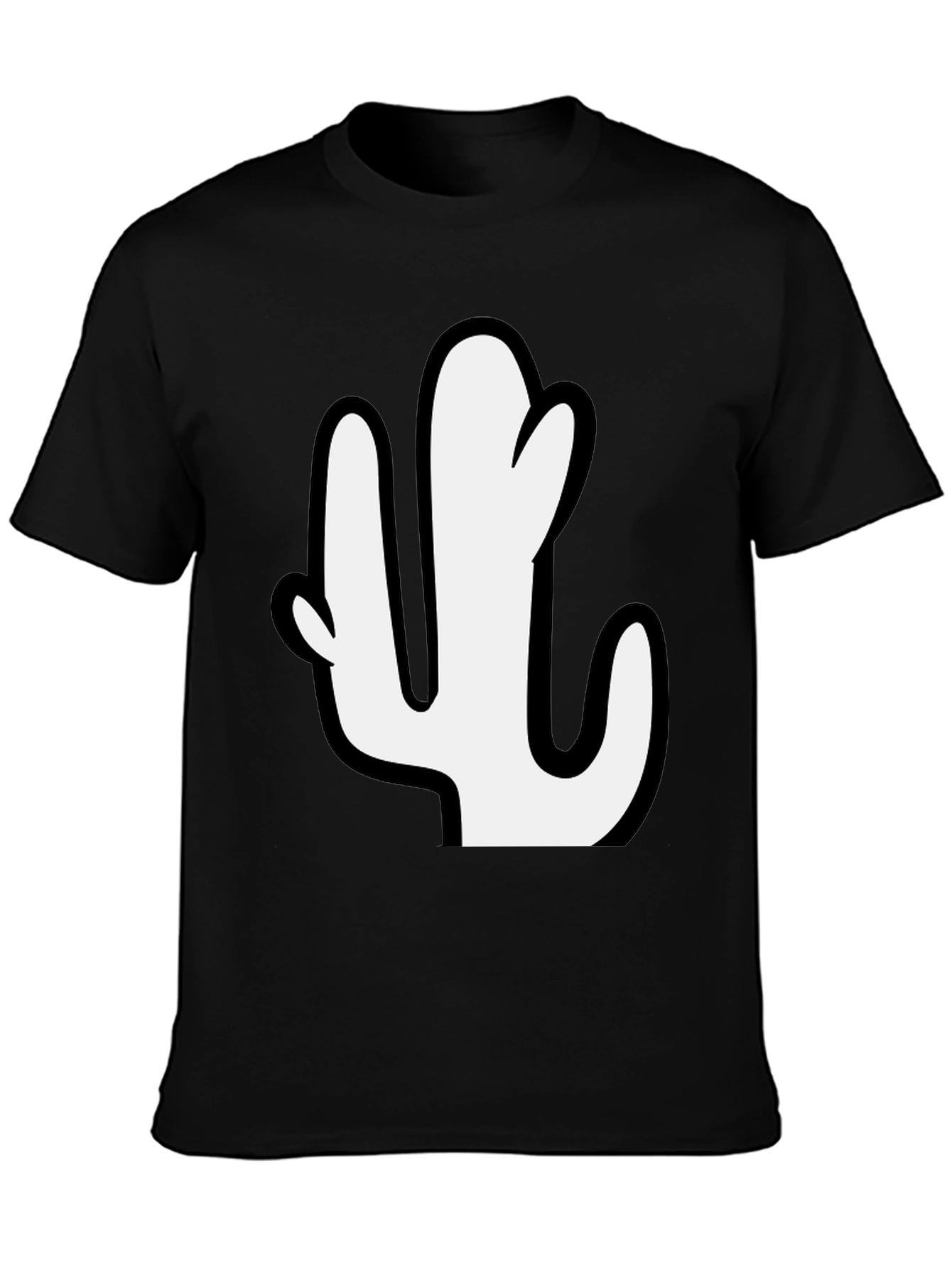 Black Cactus Graphic Print Tee - Casual Style view 3