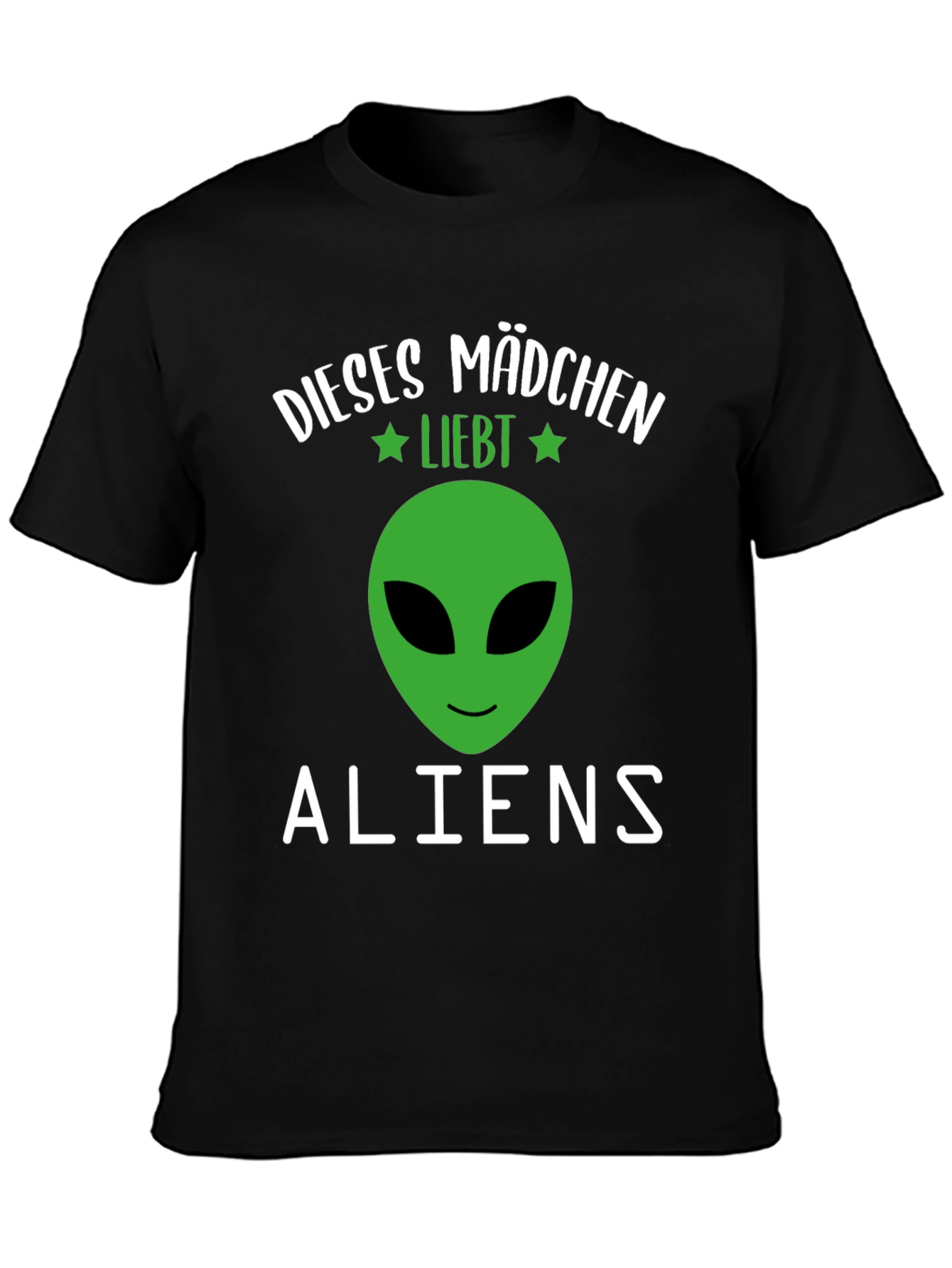 Black This Girl Loves Aliens Graphic T-Shirt view 3