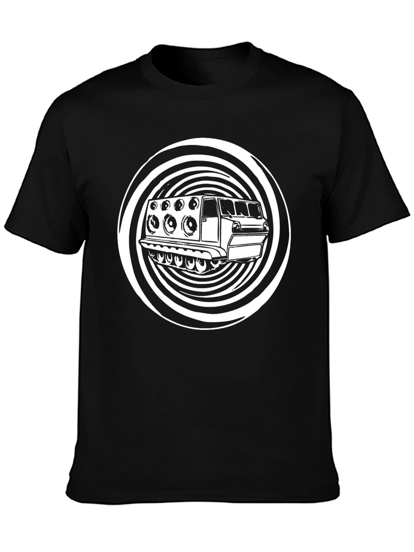 Black Black T-Shirt with Sound System Graphic view 3