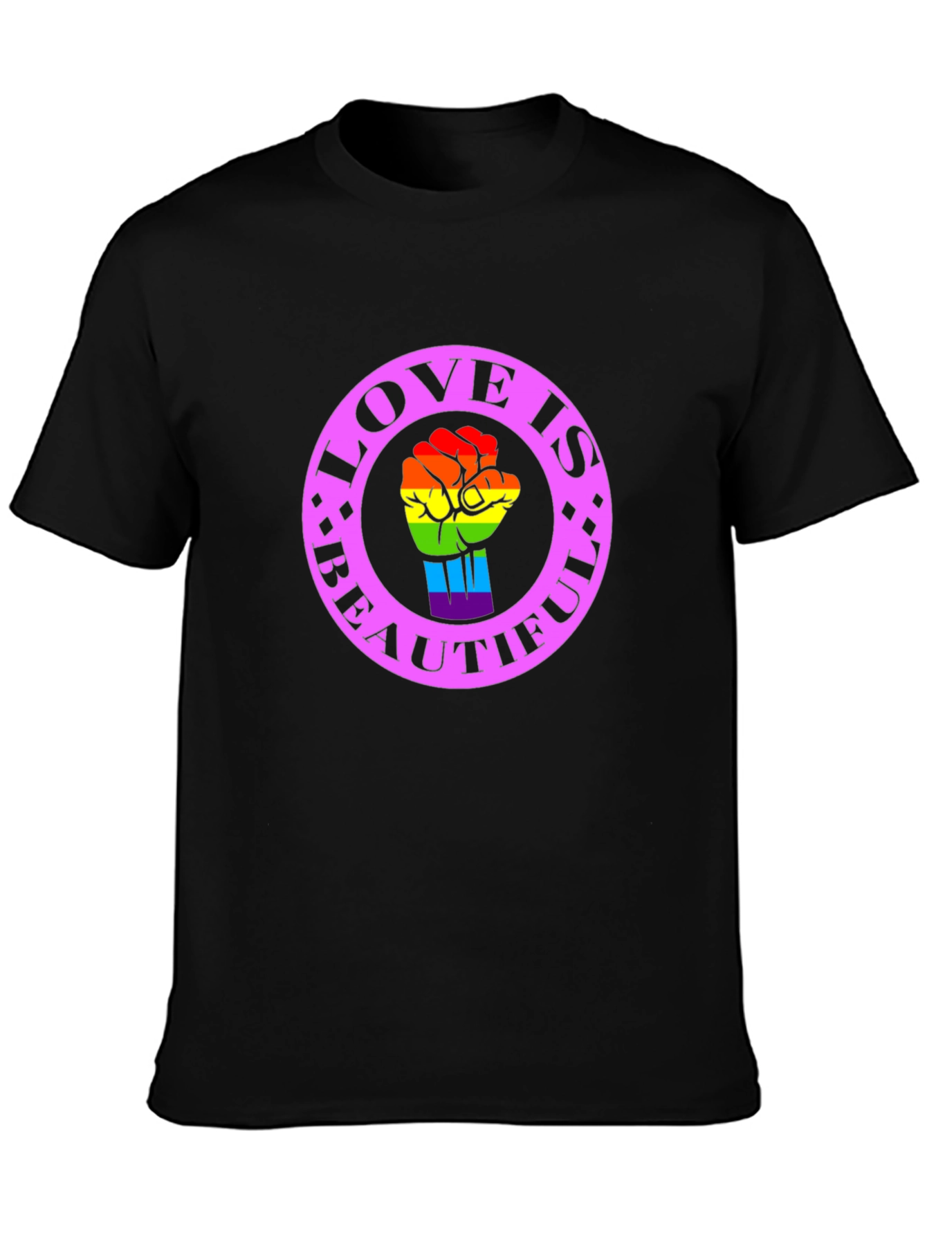 Black Love Is Beautiful Pride T-Shirt view 3
