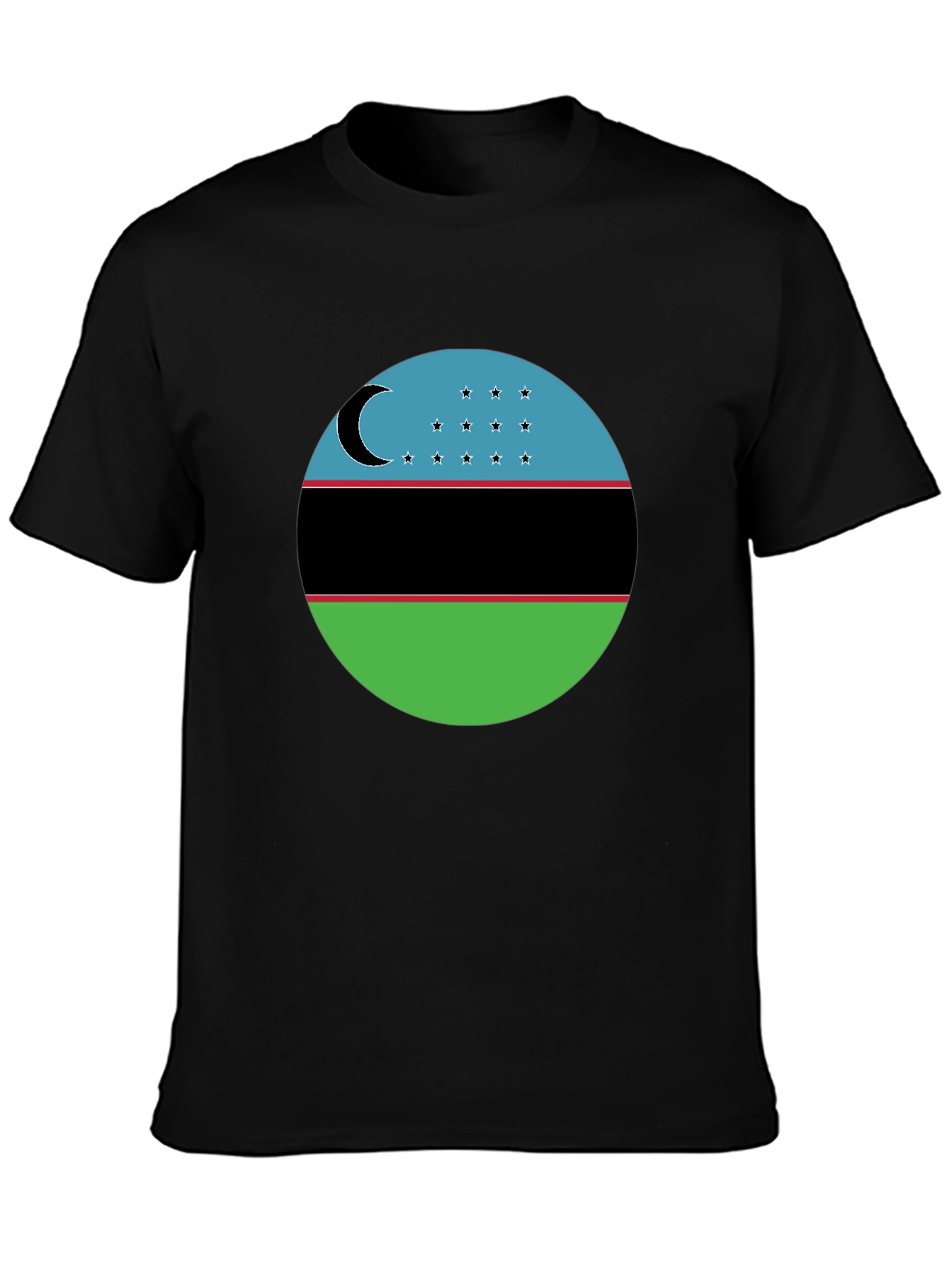 Black Uzbekistan Flag T-Shirt - Patriotic Pride Tee view 3