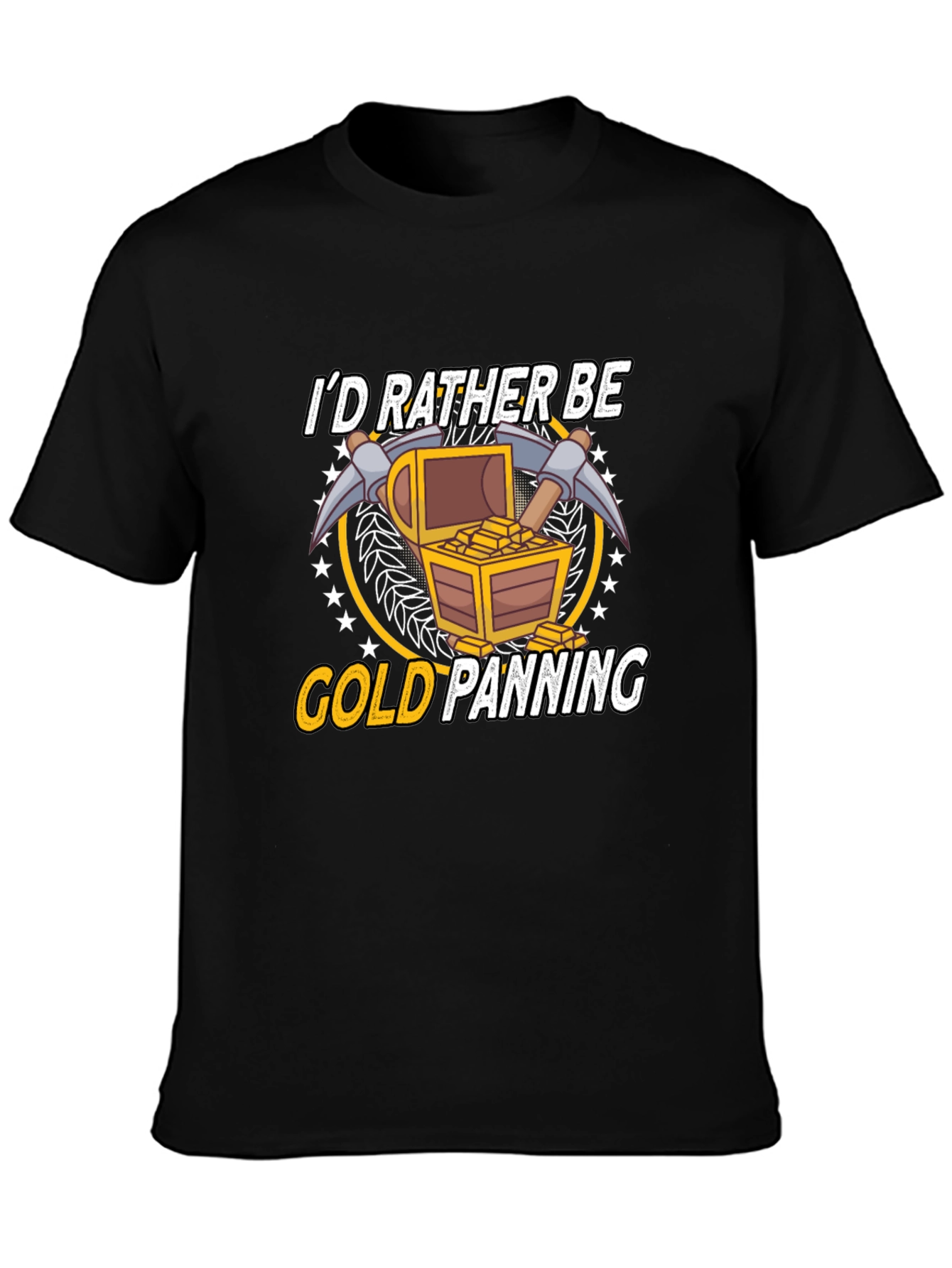 Black Gold Panning T-Shirt - Funny Miner Gift view 3