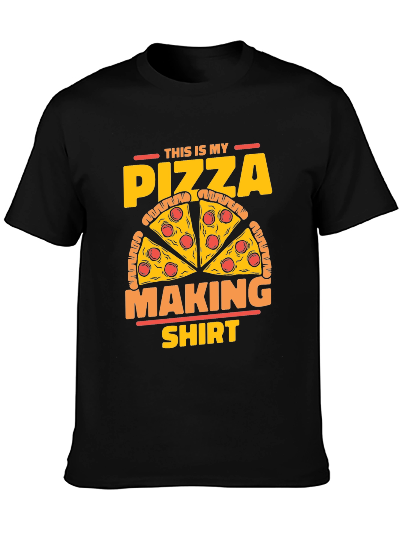 Black Pizza Making T-Shirt - Funny Graphic Tee view 3
