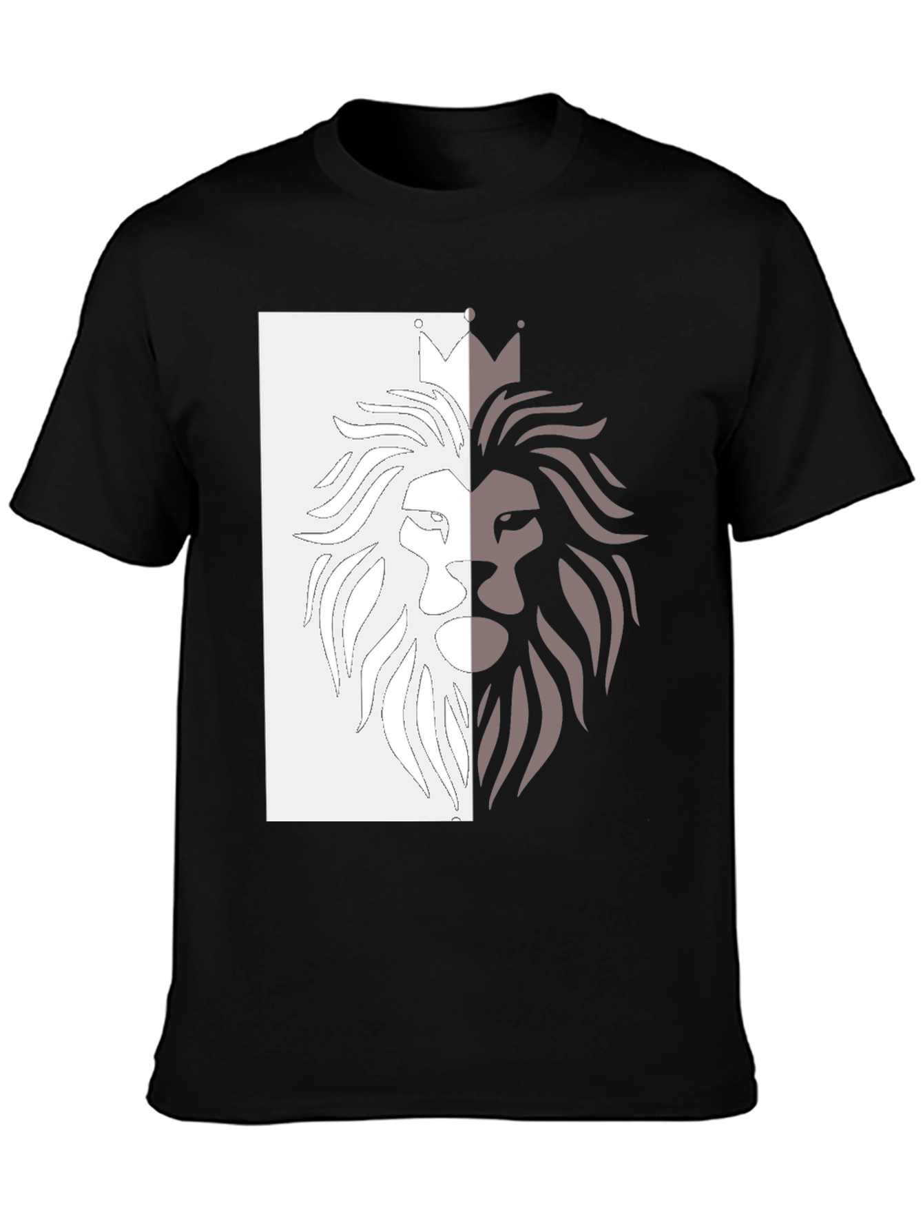 Black Lion King Graphic Tee - Black Cotton Casual T-Shirt view 3