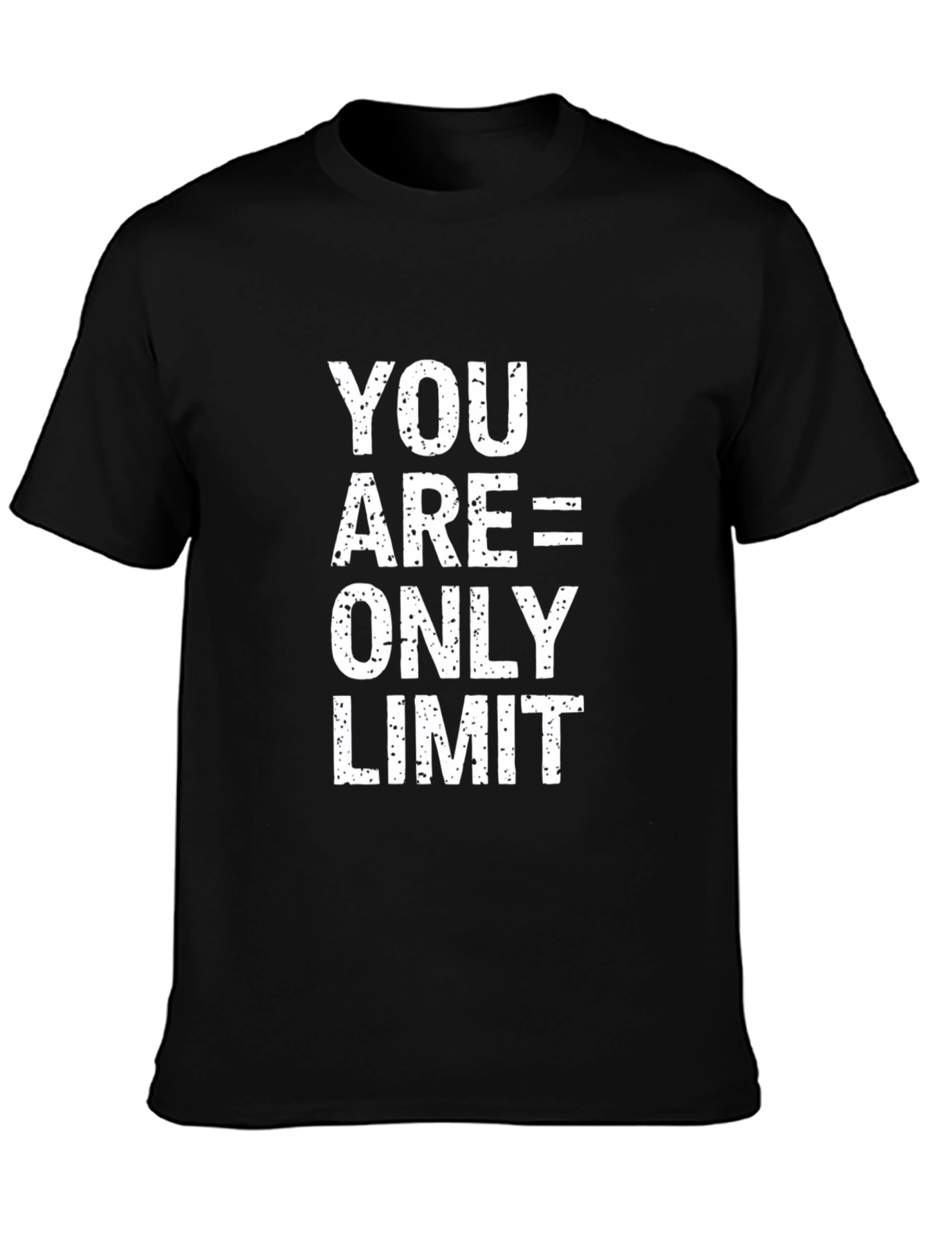 Black Motivational T-Shirt: You Are The Only Limit Black Tee view 3