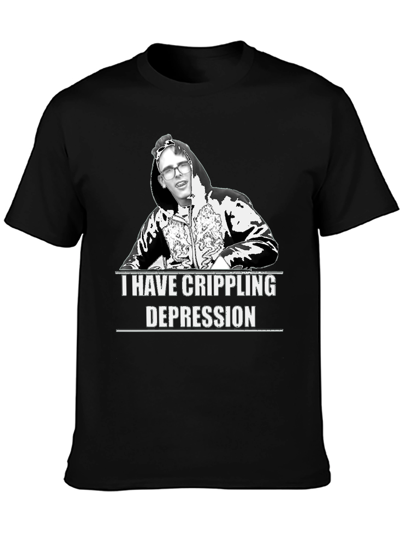 Black Crippling Depression Graphic Tee view 3