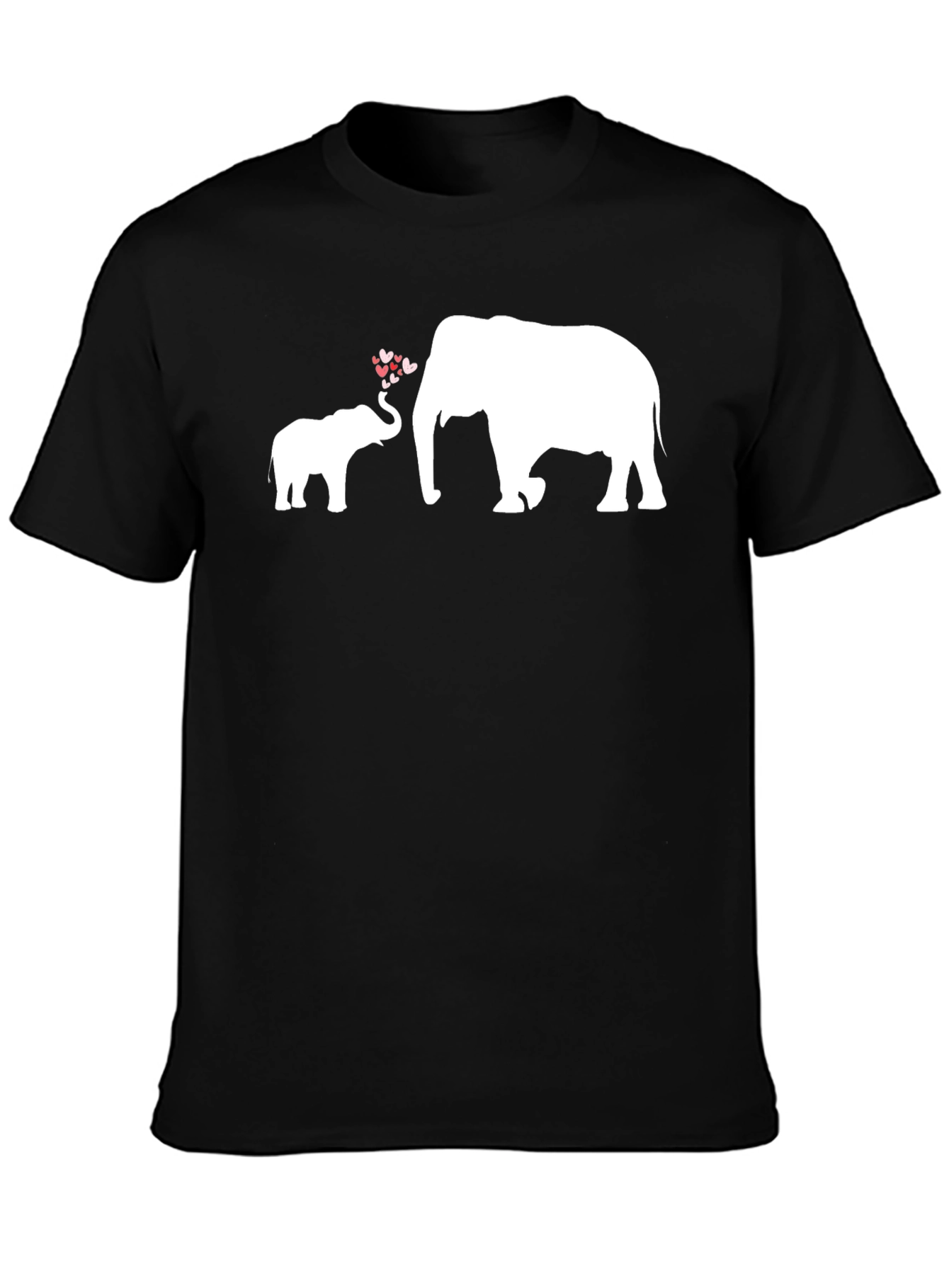 Black Elephant Love T-Shirt - Heartwarming Design view 3
