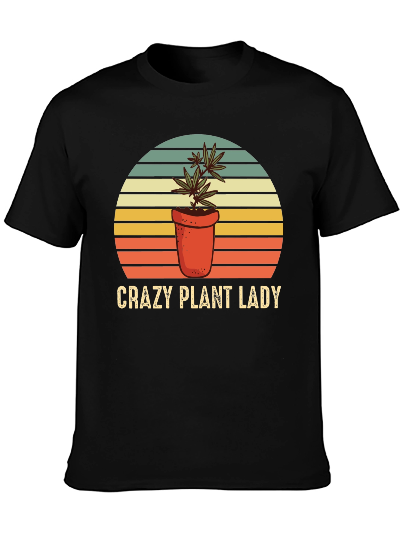 Black Crazy Plant Lady T-Shirt - Novelty Tee view 3