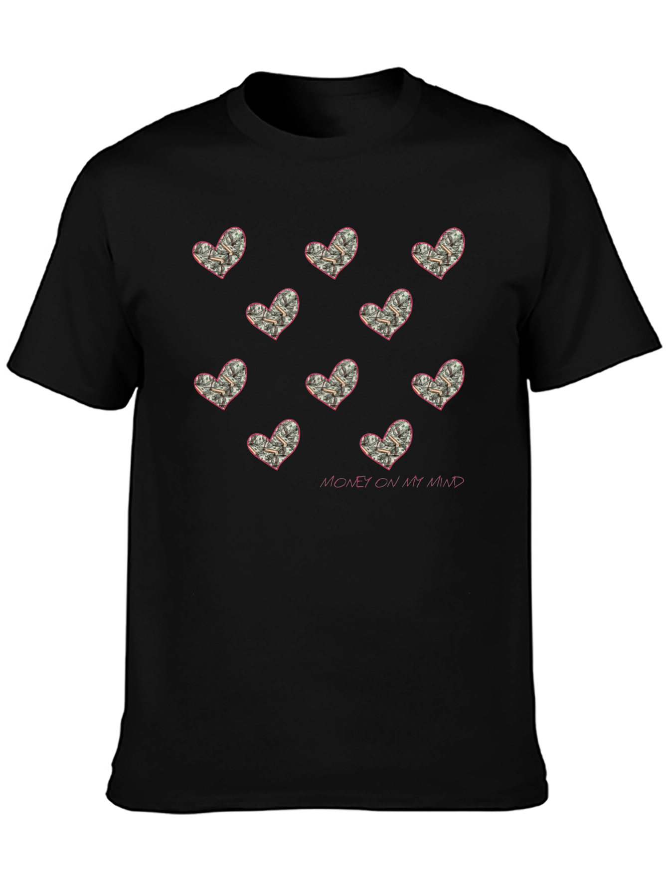 Money On My Mind Heart Print T-Shirt - 3