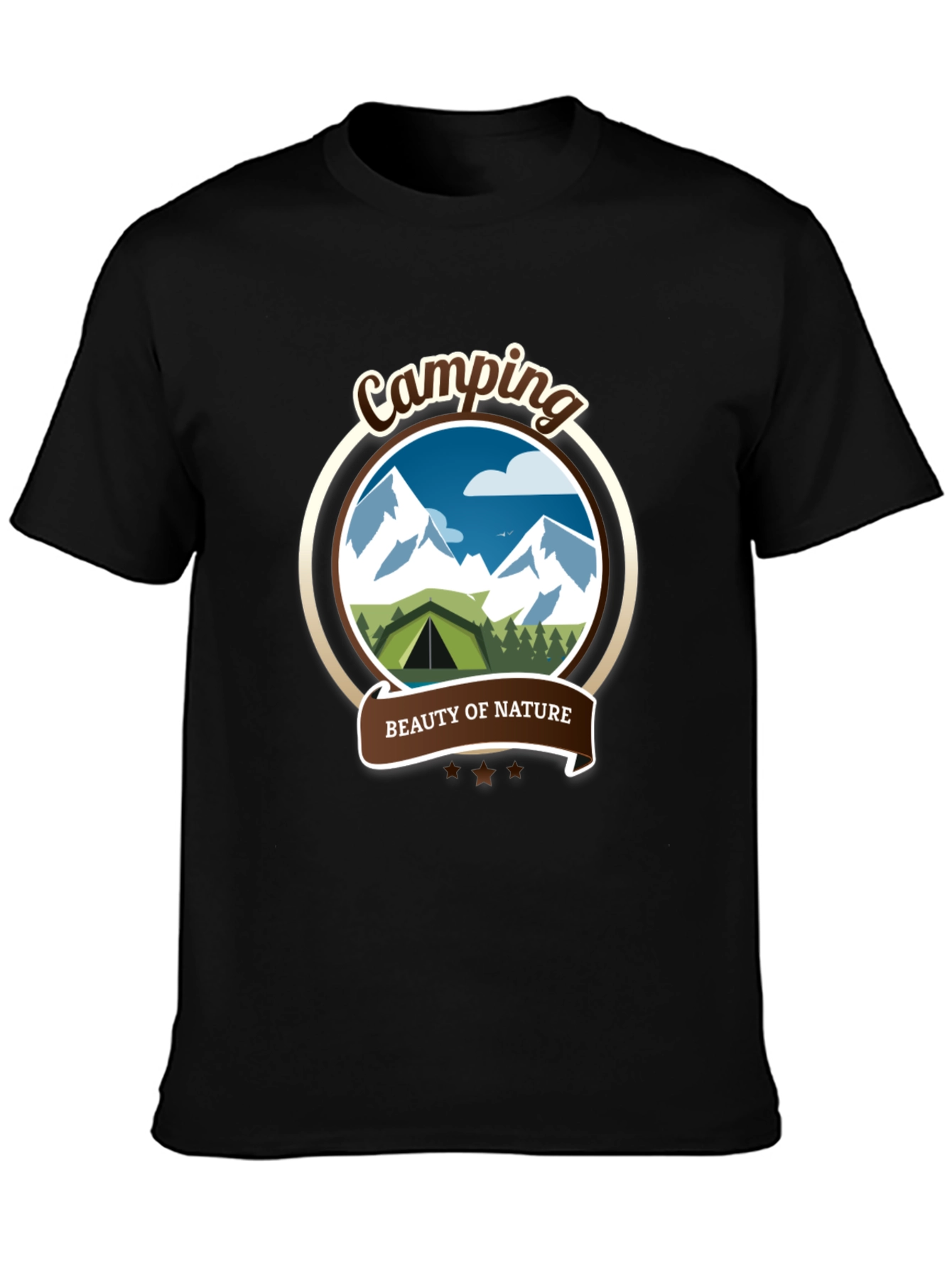 Black Camping Beauty of Nature Graphic Tee view 3