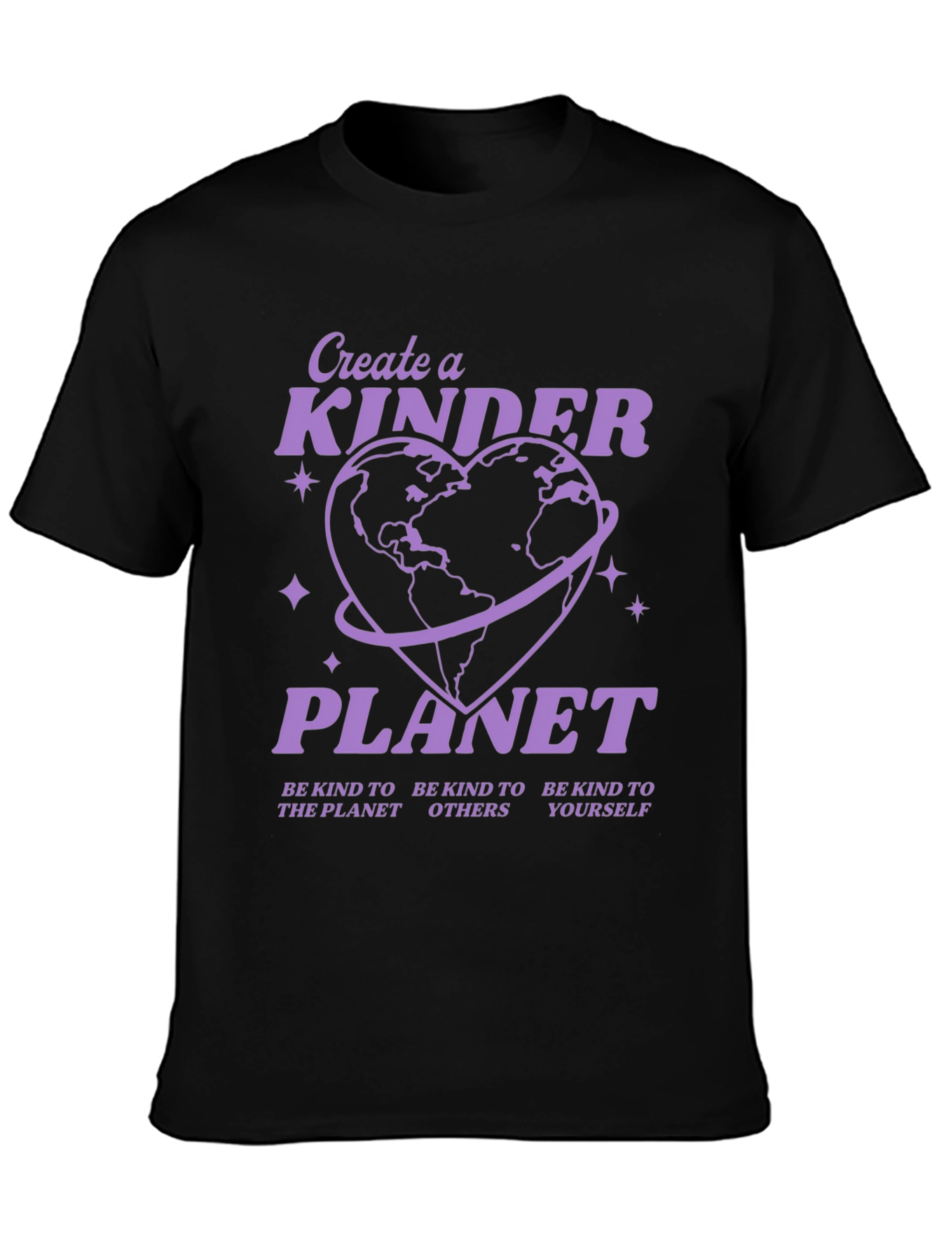 Black Kind Planet Graphic Tee - Black view 3