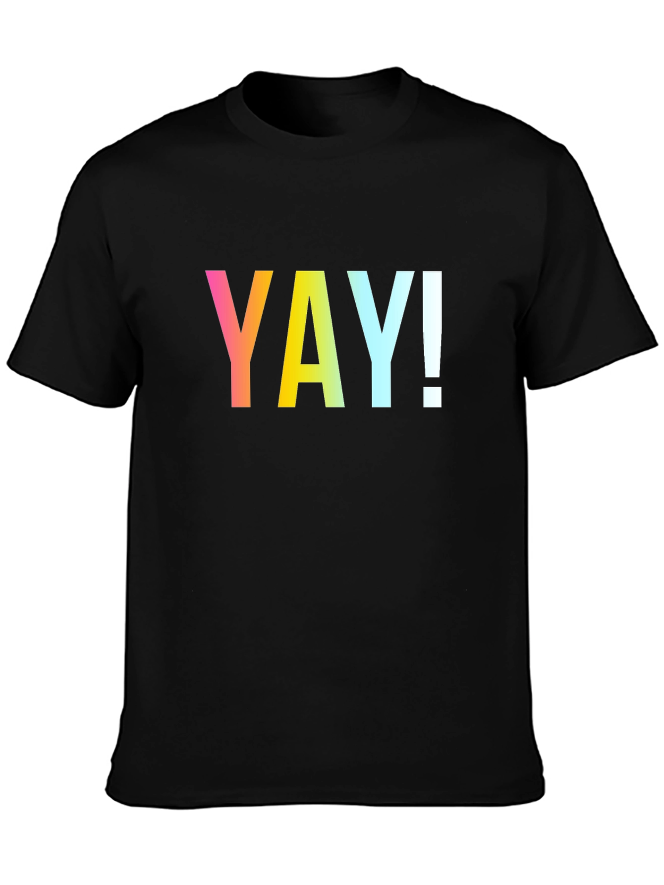 Black Vibrant 'YAY!' Graphic Black T-Shirt view 3