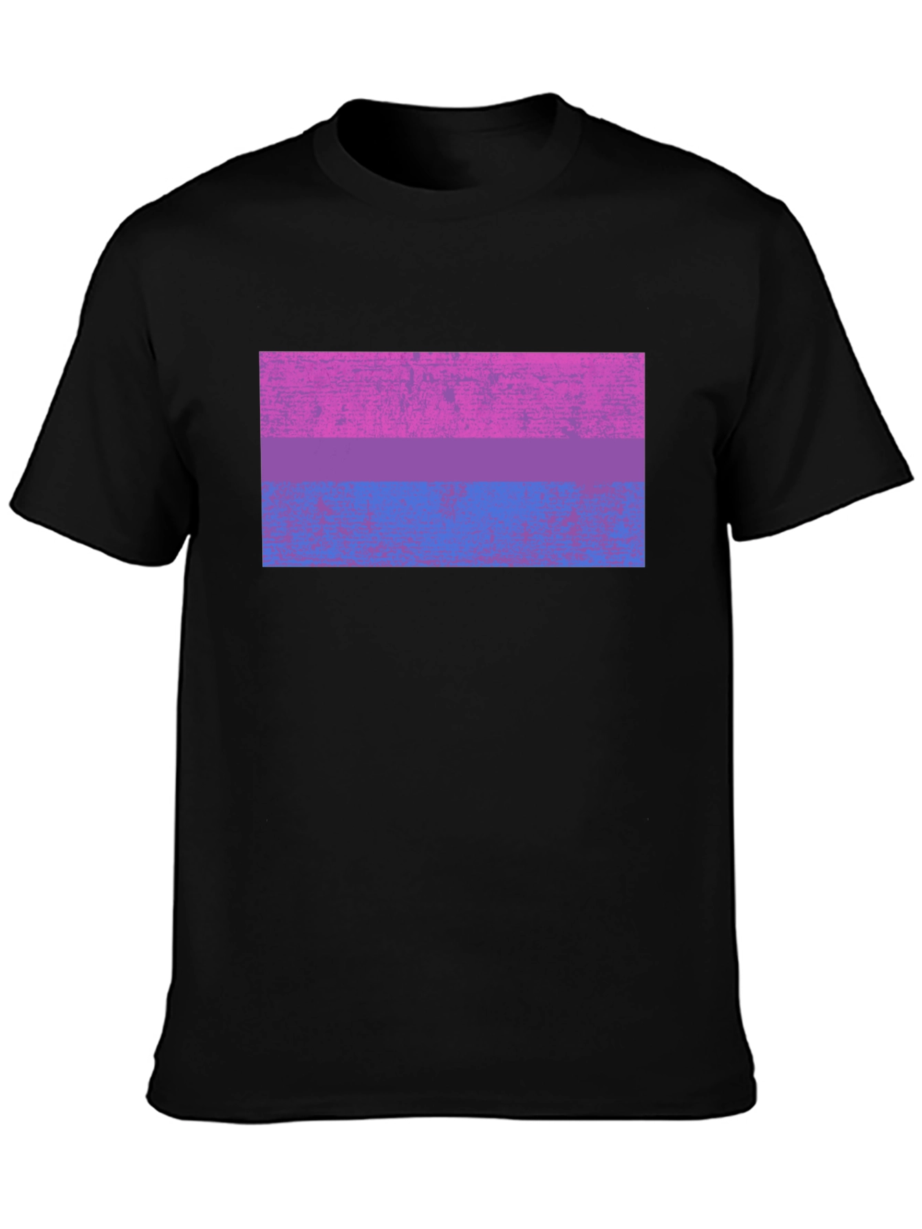 Black Bisexual Pride Flag Graphic Tee - Black Cotton Blend view 3