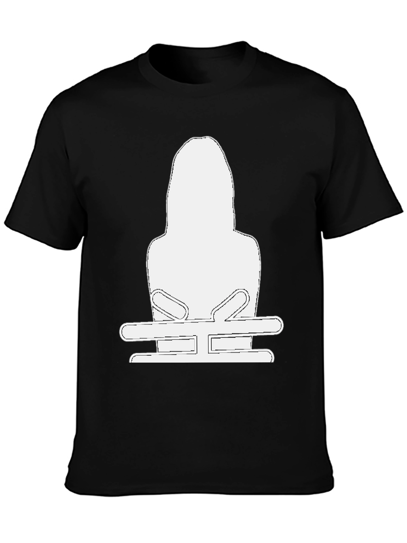 Black Black T-Shirt with White Graphic view 3