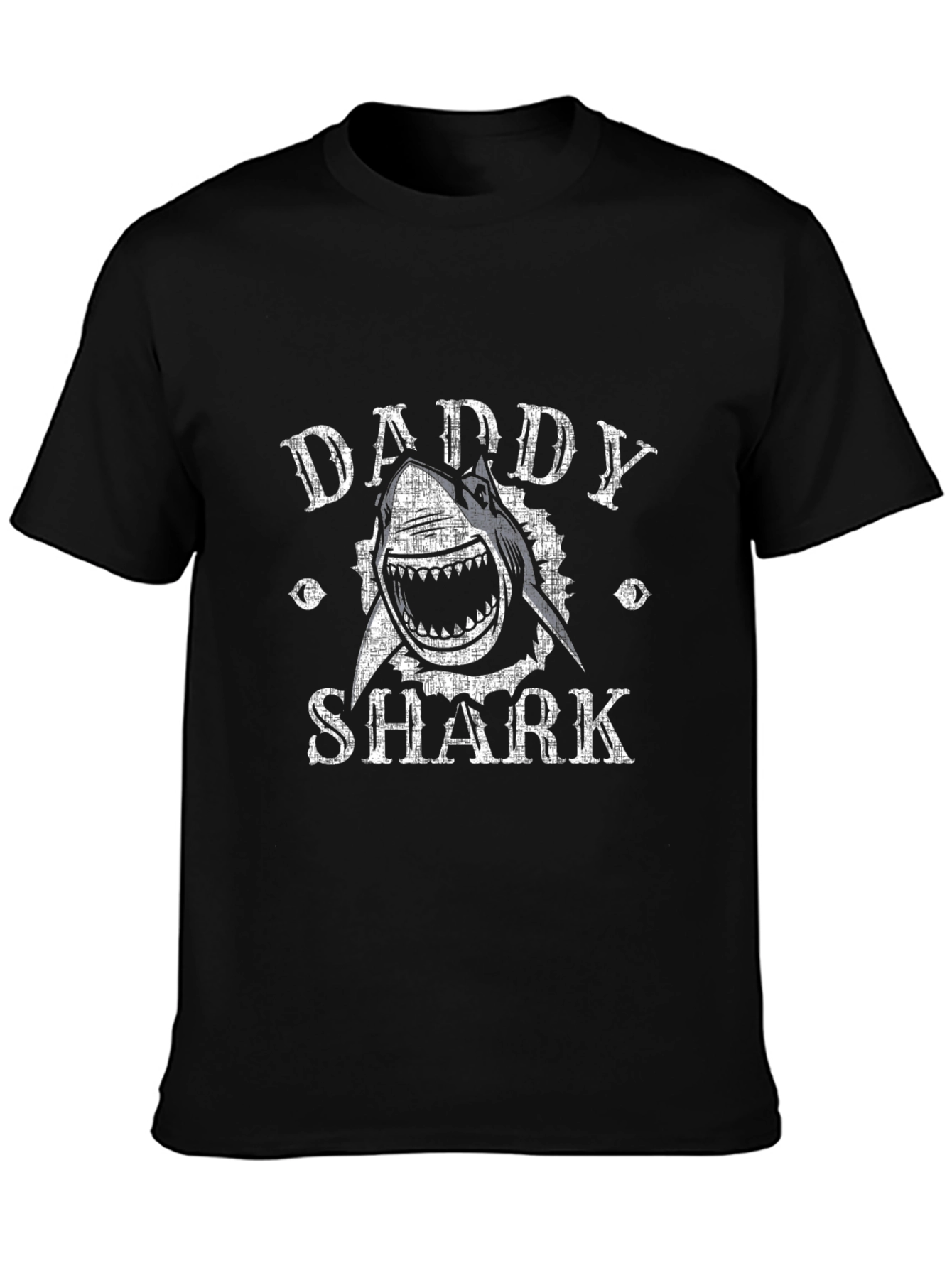 Black Daddy Shark Graphic T-Shirt - Black view 3