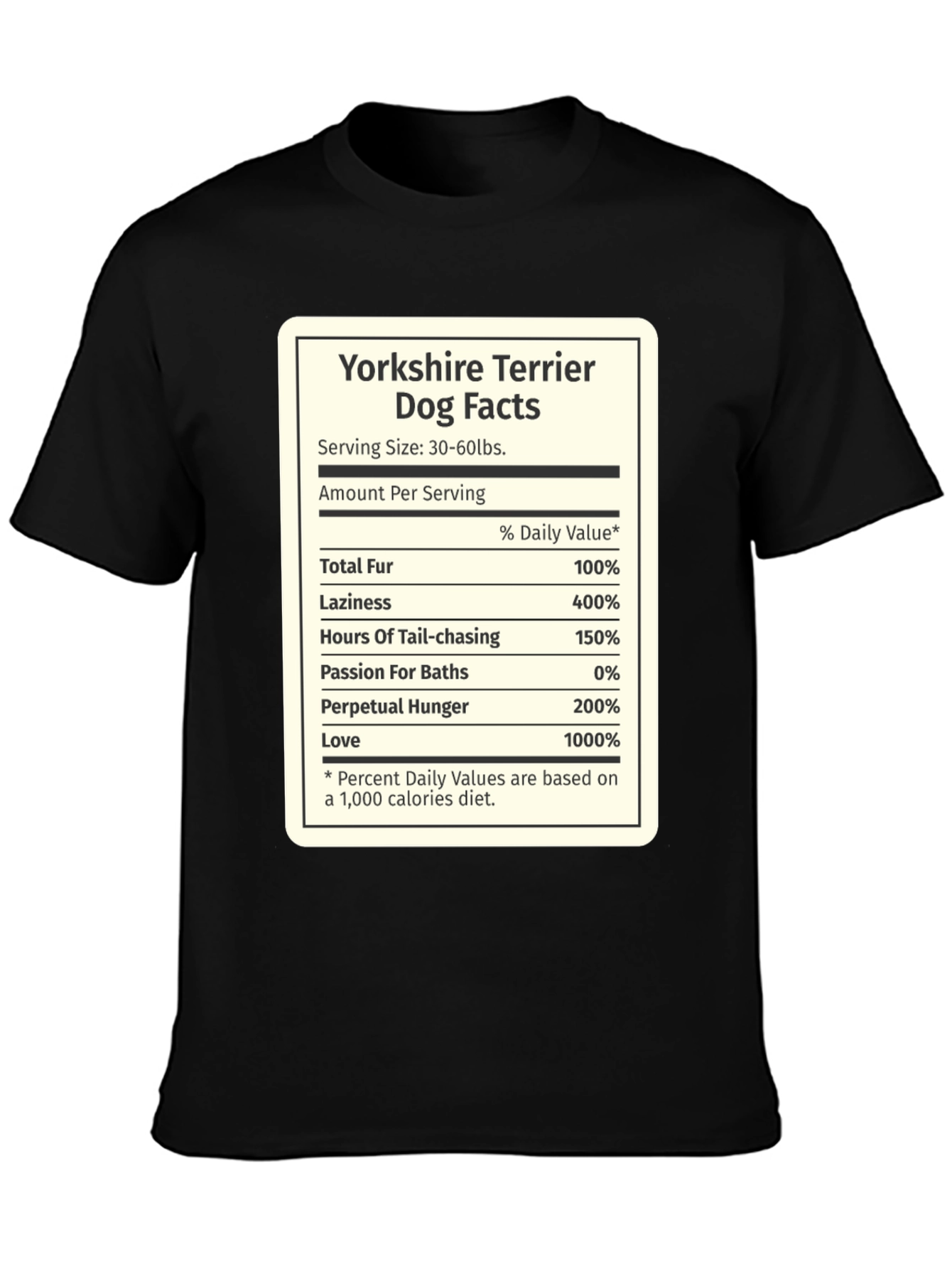 Black Yorkshire Terrier Dog Facts Funny Novelty T-Shirt view 3