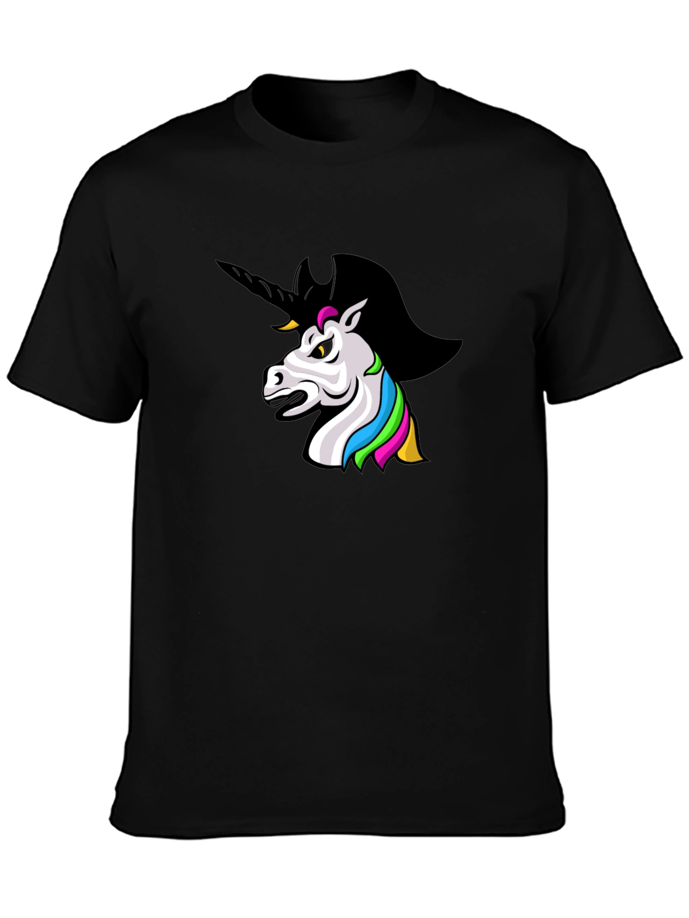 Black Unicorn Graphic Black T-Shirt view 3
