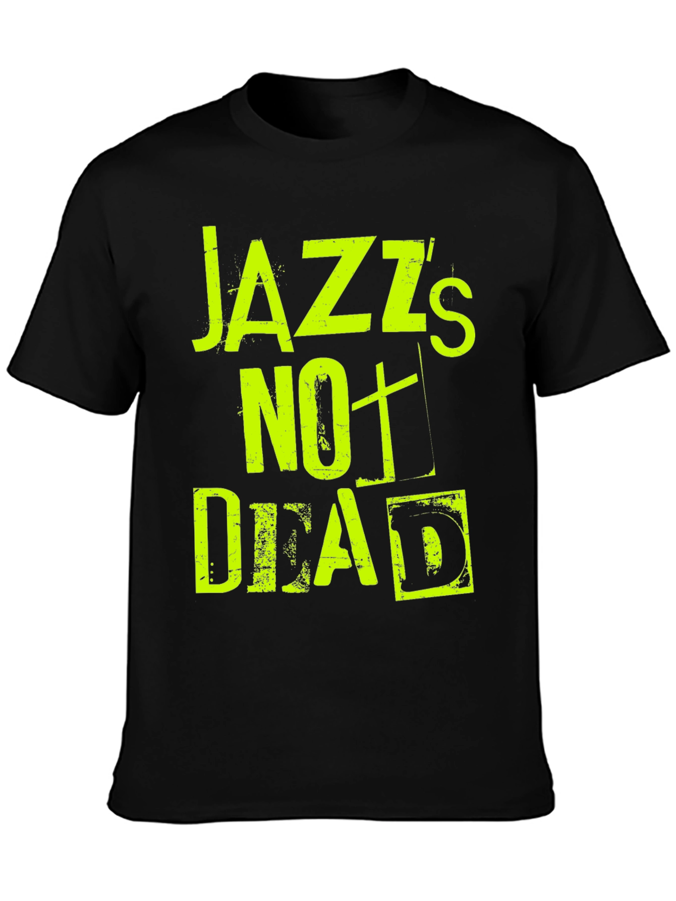 Black Jazz's Not Dead Graphic Tee - Black Cotton T-Shirt view 3