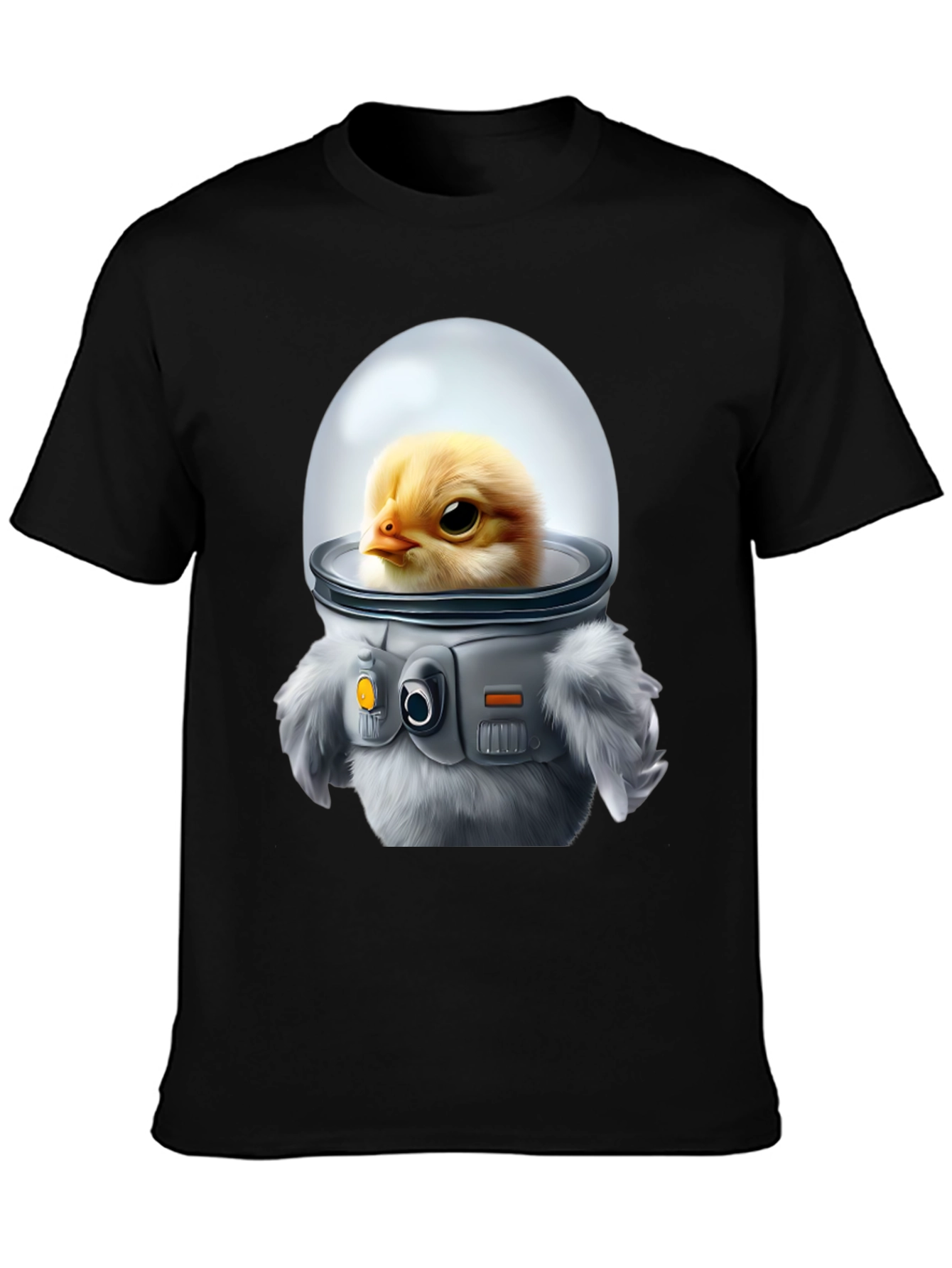 Black Chick in Space Suit Graphic T-Shirt view 3