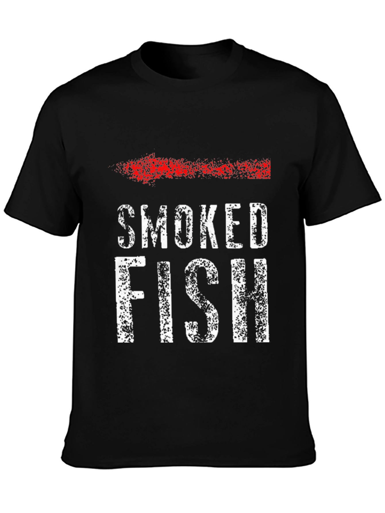 Black Smoked Fish Graphic T-Shirt - Bold Text Design view 3
