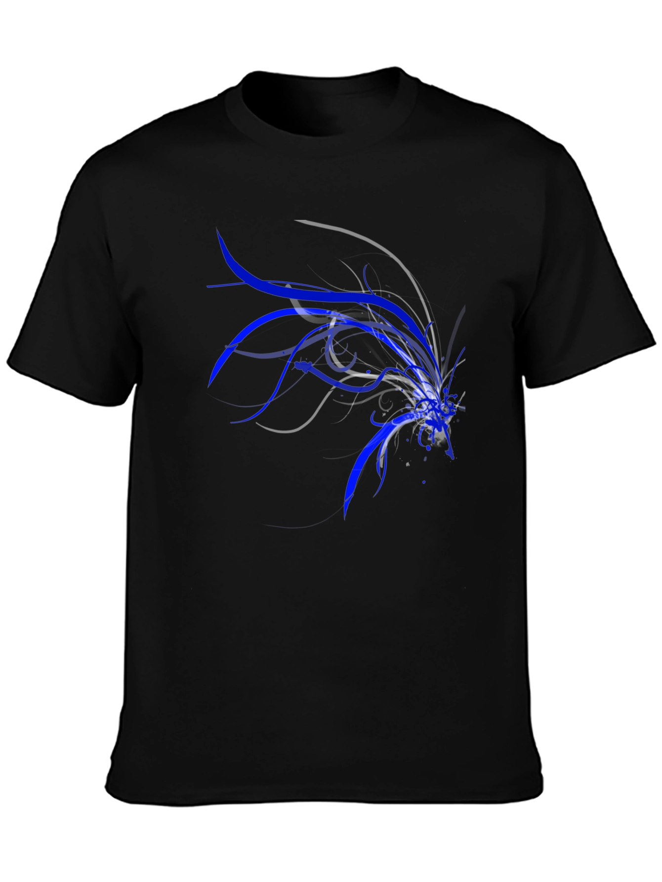 Abstract Blue Graphic Tee - Men's Black T-Shirt - 3