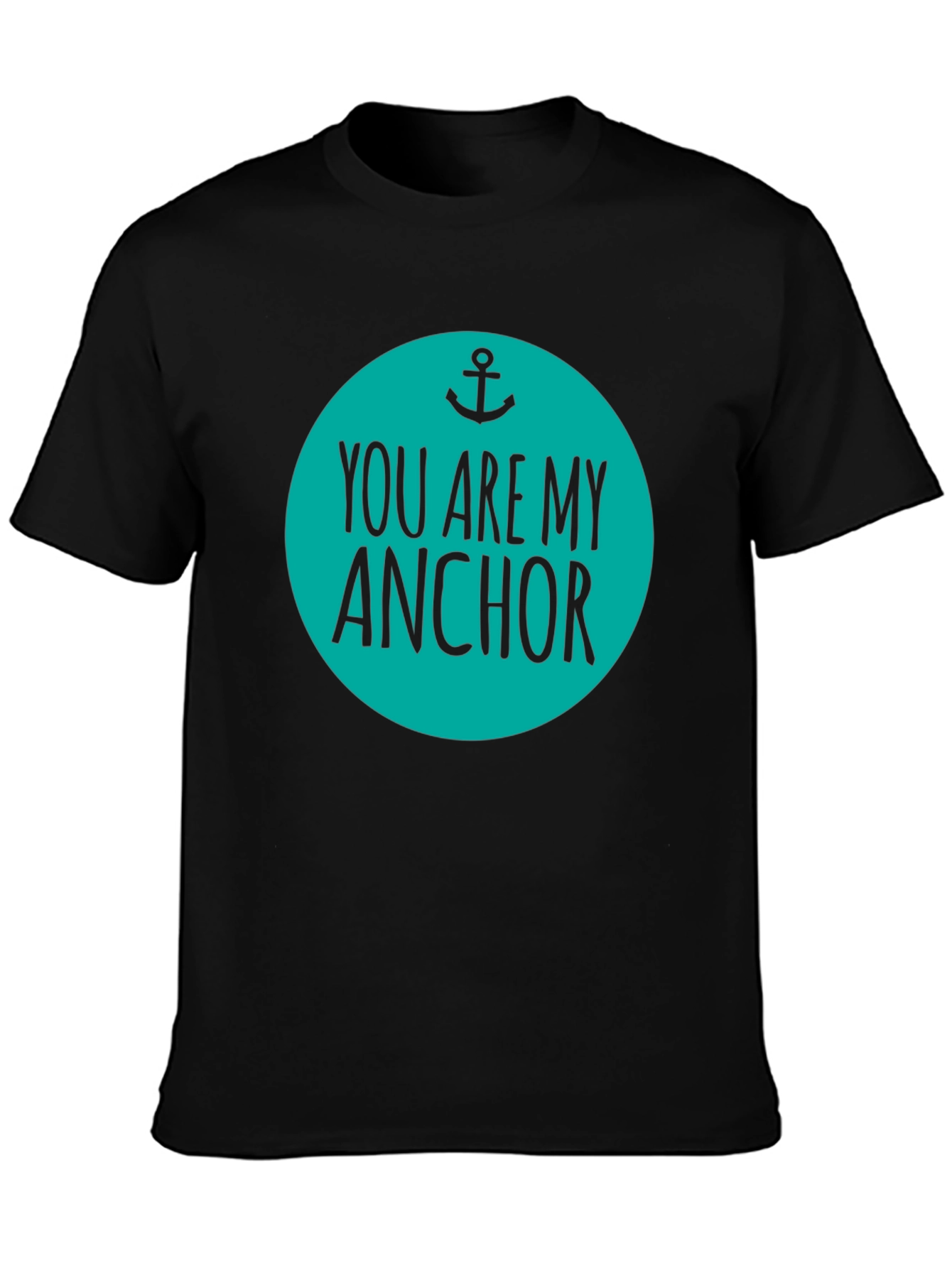 Black You Are My Anchor Graphic Tee - Men's Black Cotton Blend view 3