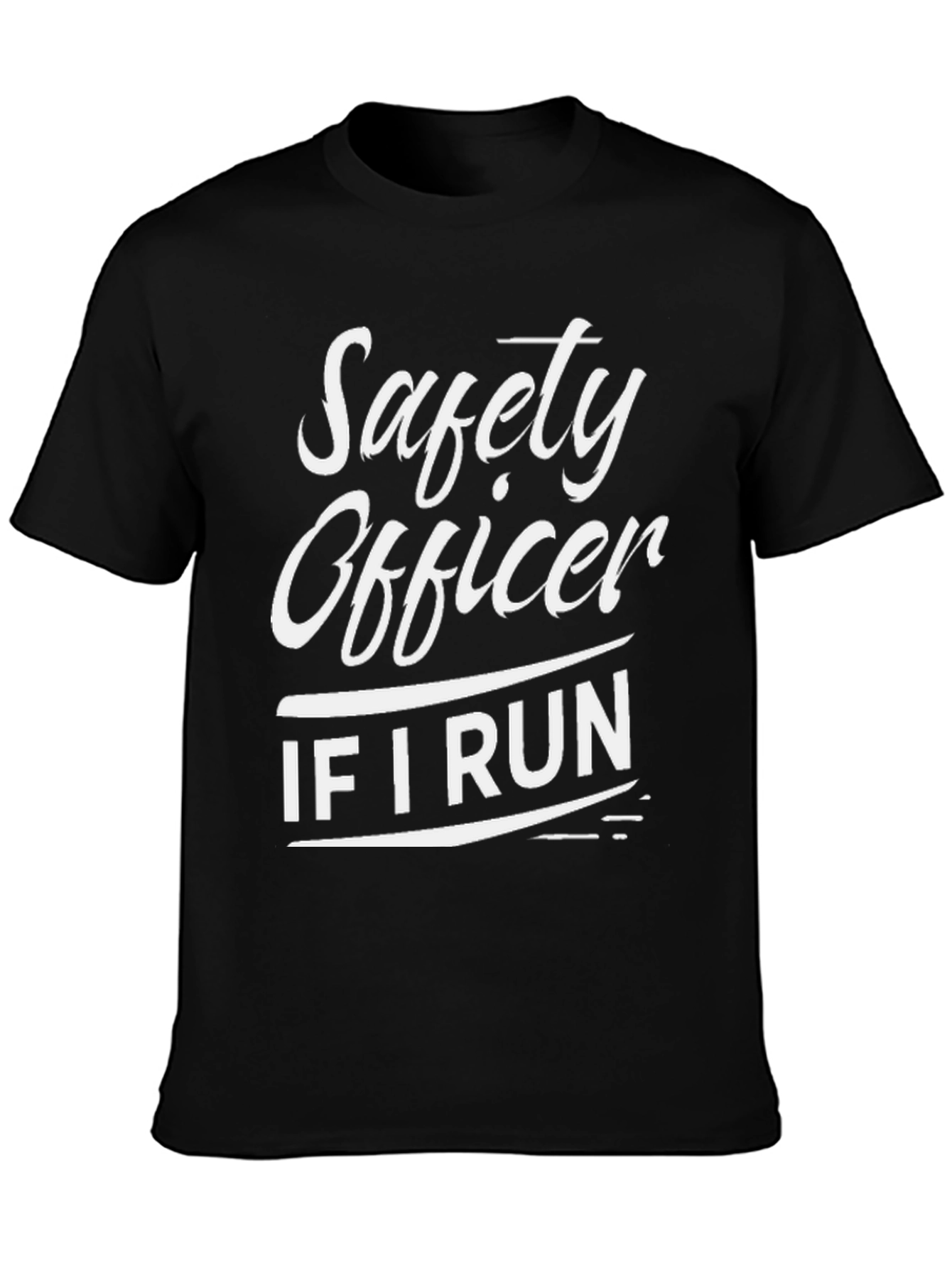 Black Safety Officer Funny T-Shirt - If I Run Graphic Tee view 3