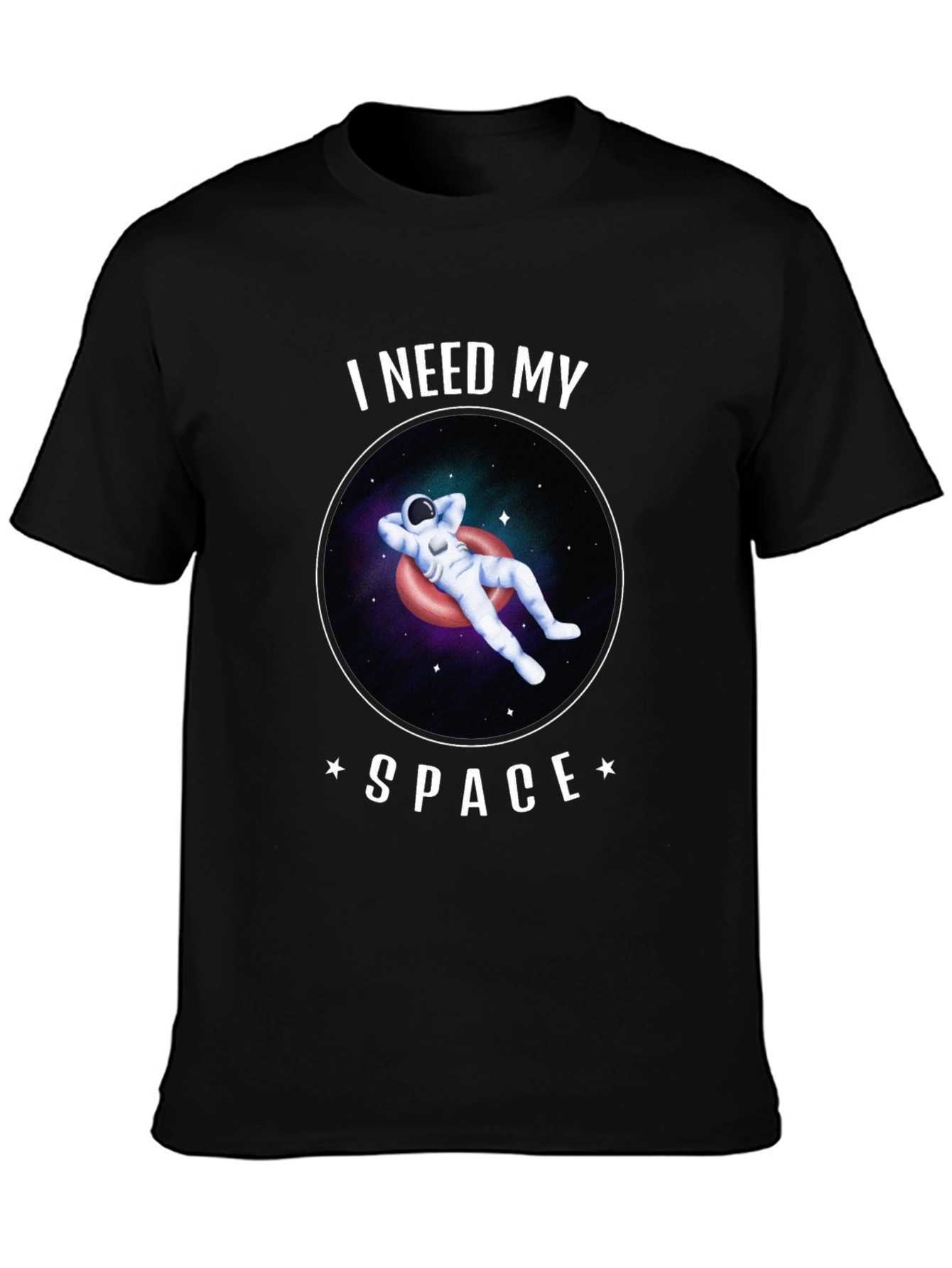 Black I Need My Space Astronaut Graphic T-Shirt view 3