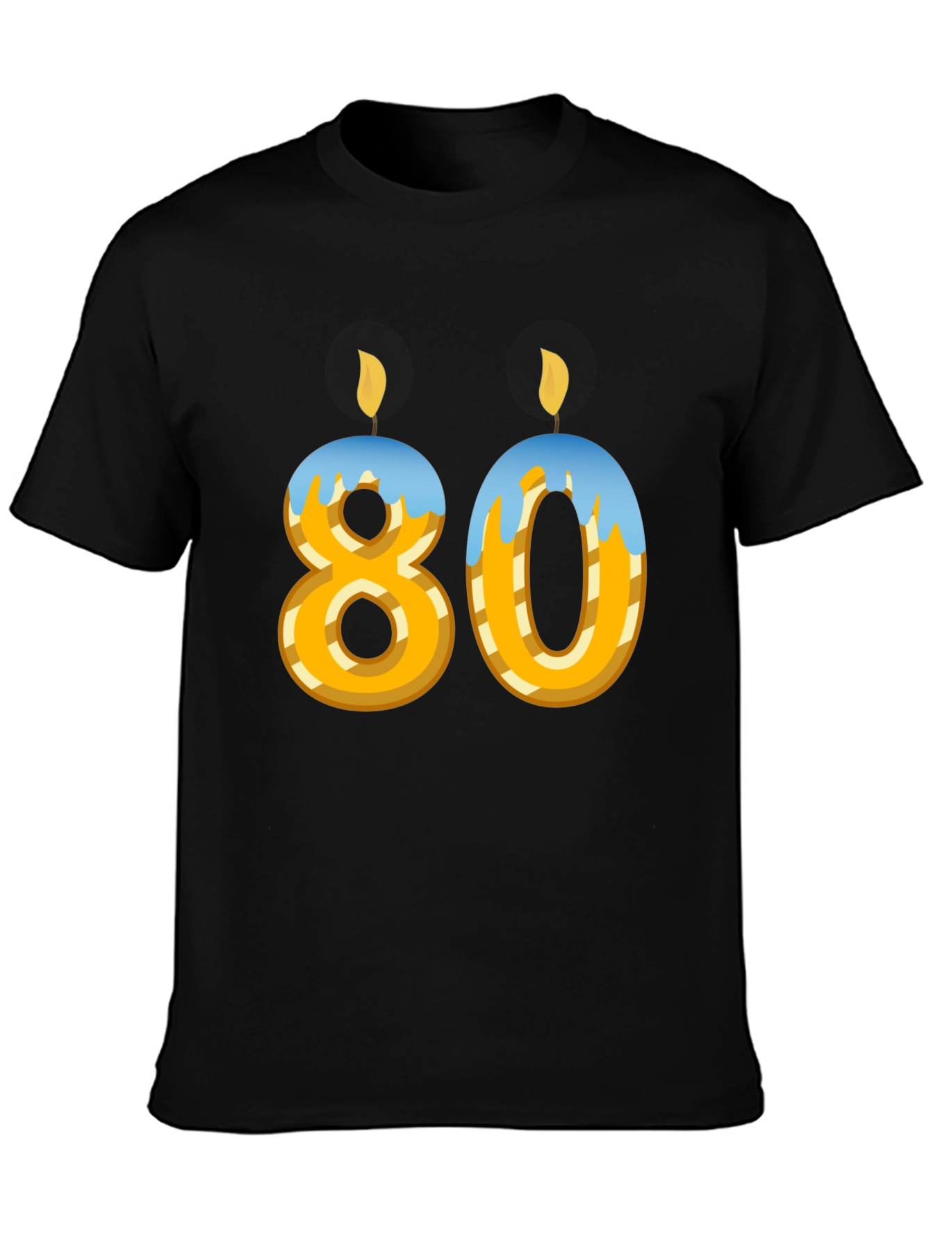 Black 80th Birthday T-Shirt - Novelty Party Tee view 3