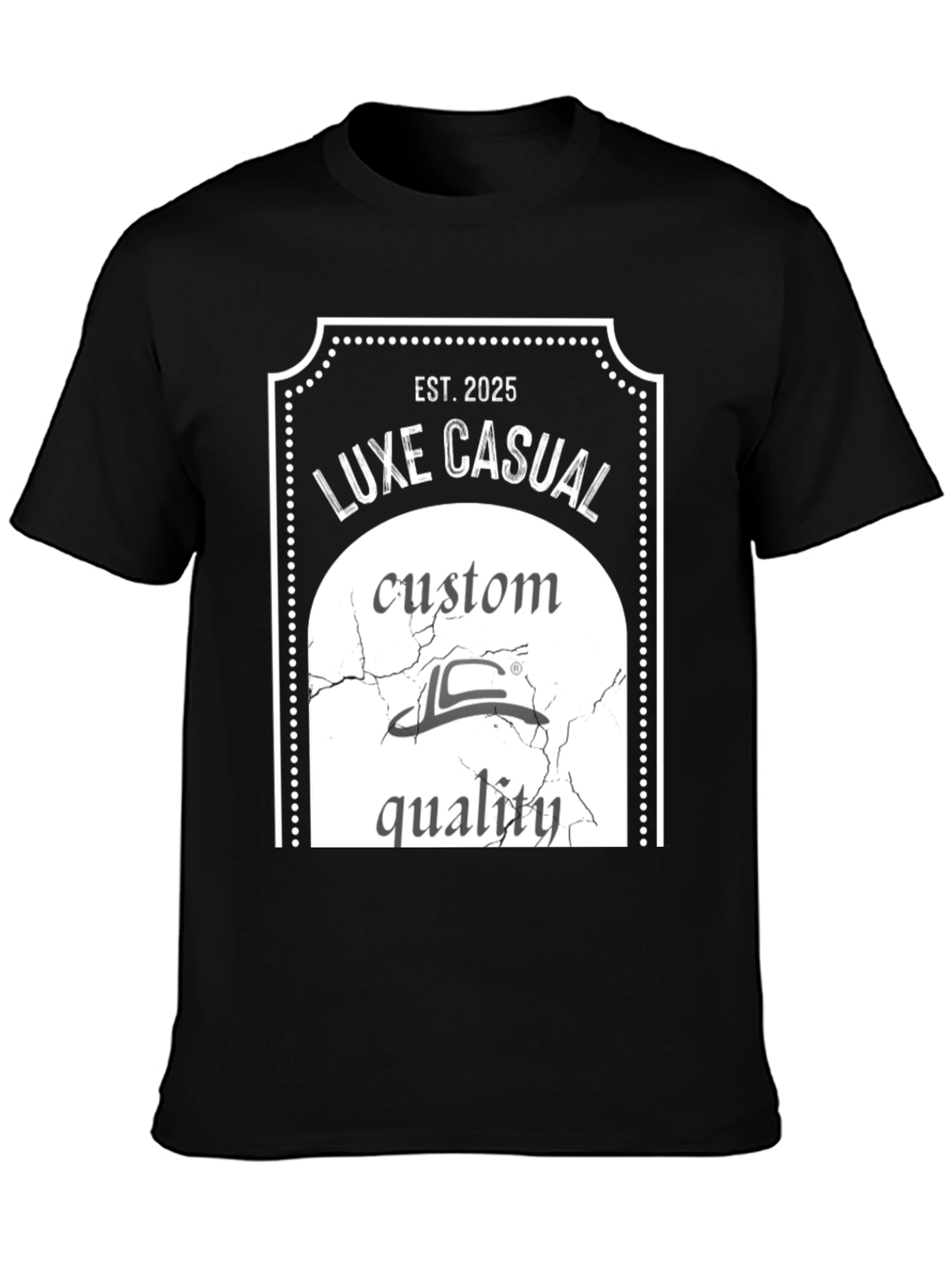 Black Luxe Casual Est. 2025 Graphic T-Shirt view 3