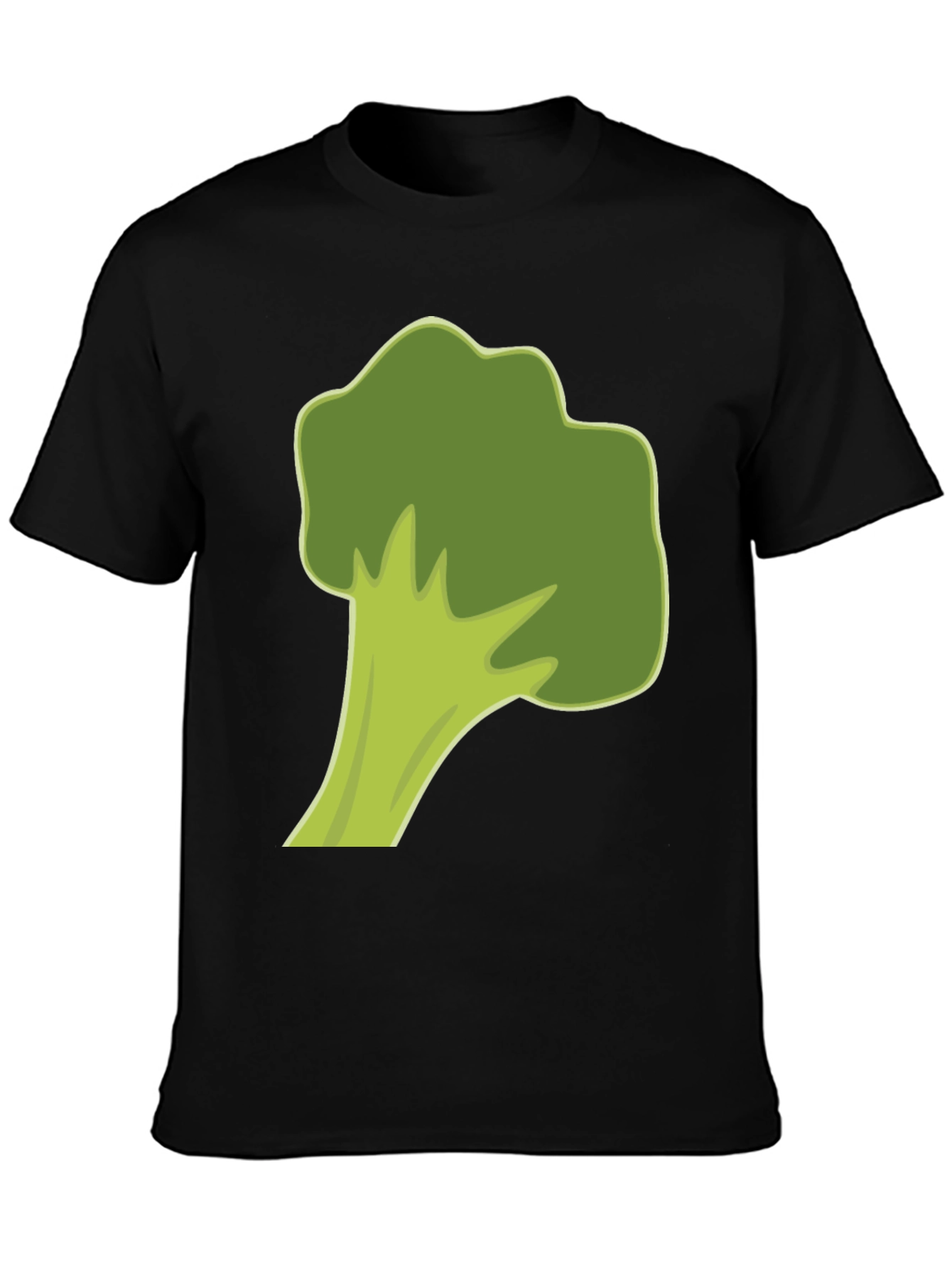 Black Broccoli Graphic Tee - Black Cotton Casual Shirt view 3