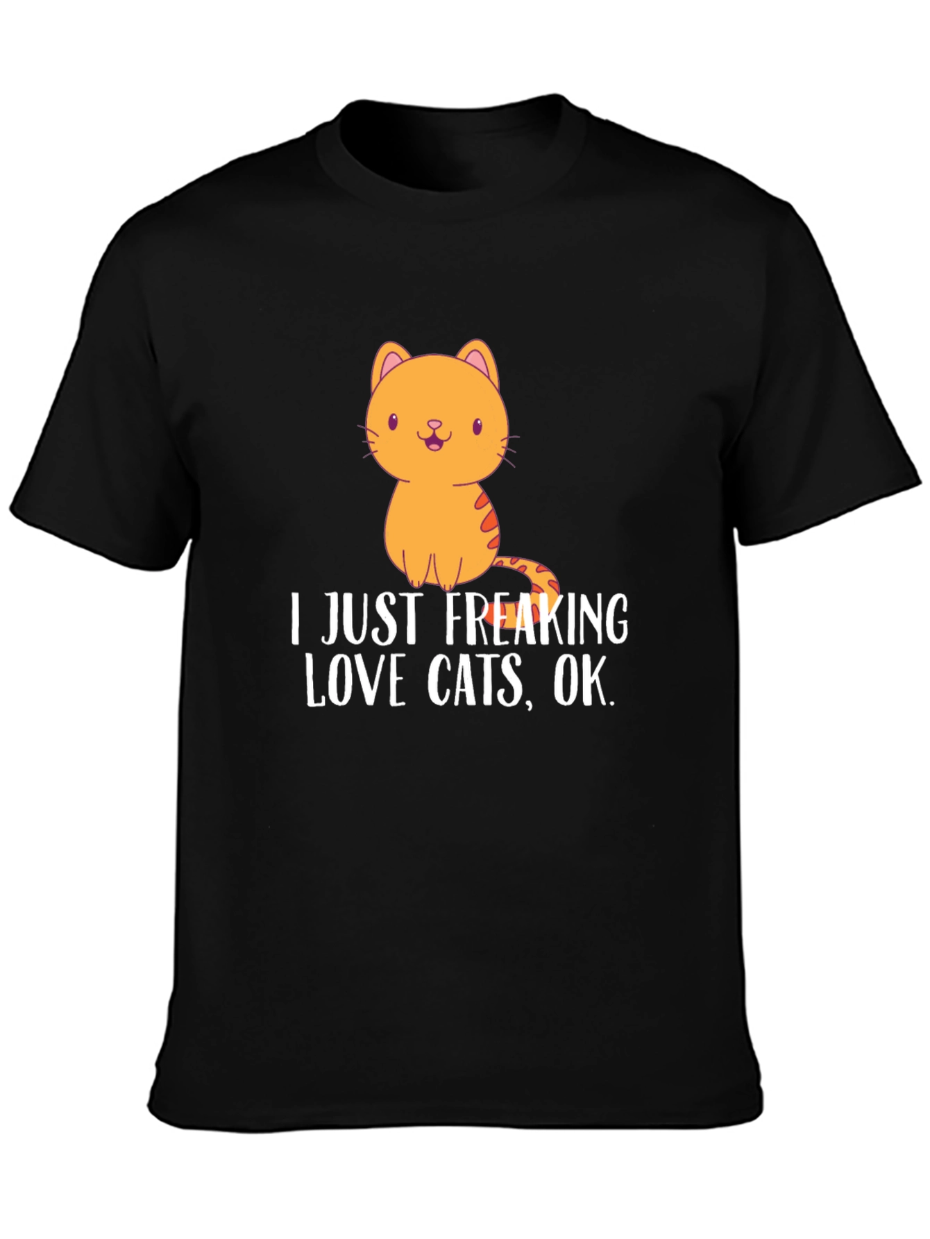 Black I Just Freaking Love Cats T-Shirt view 3