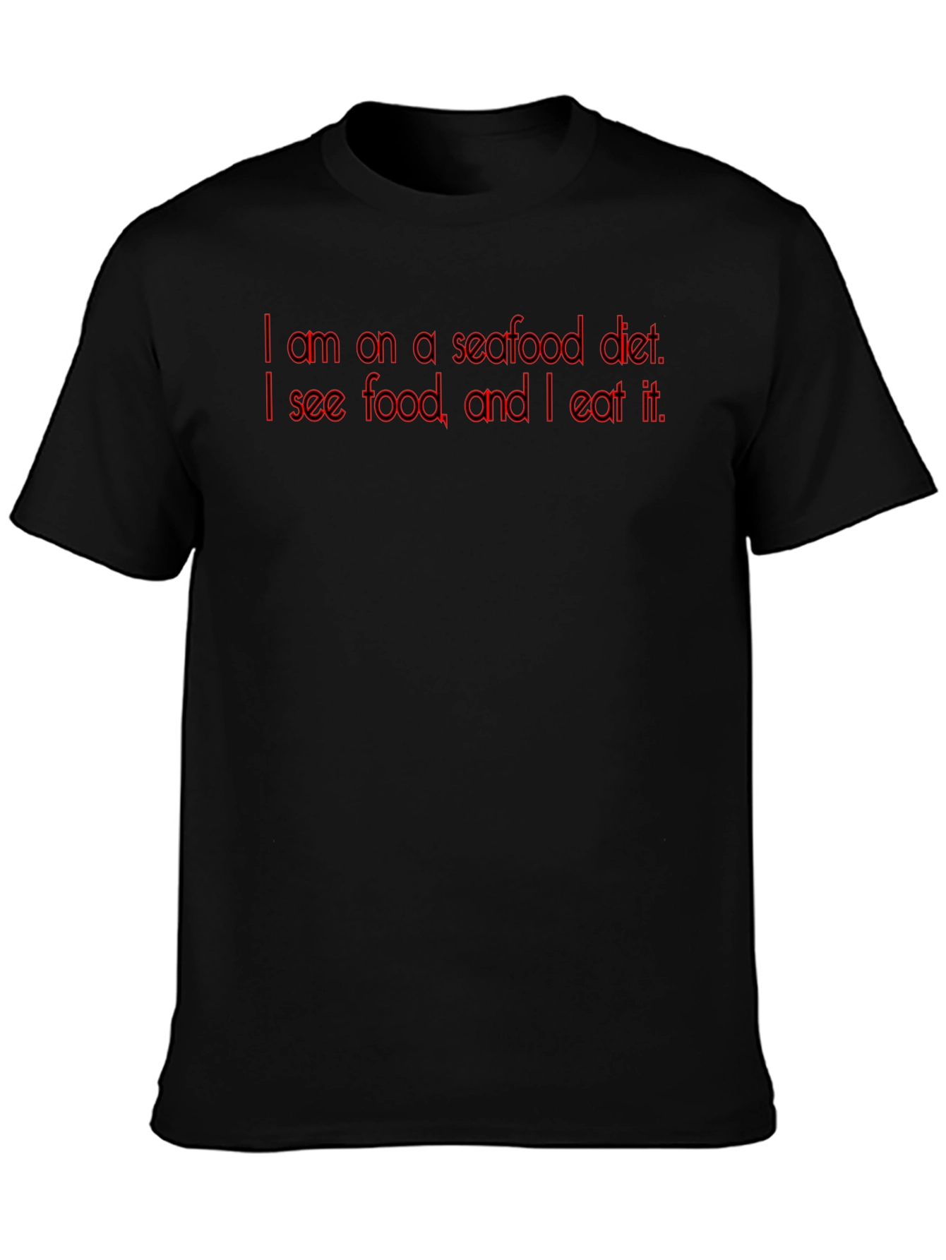 Black Seafood Diet Funny T-Shirt view 3