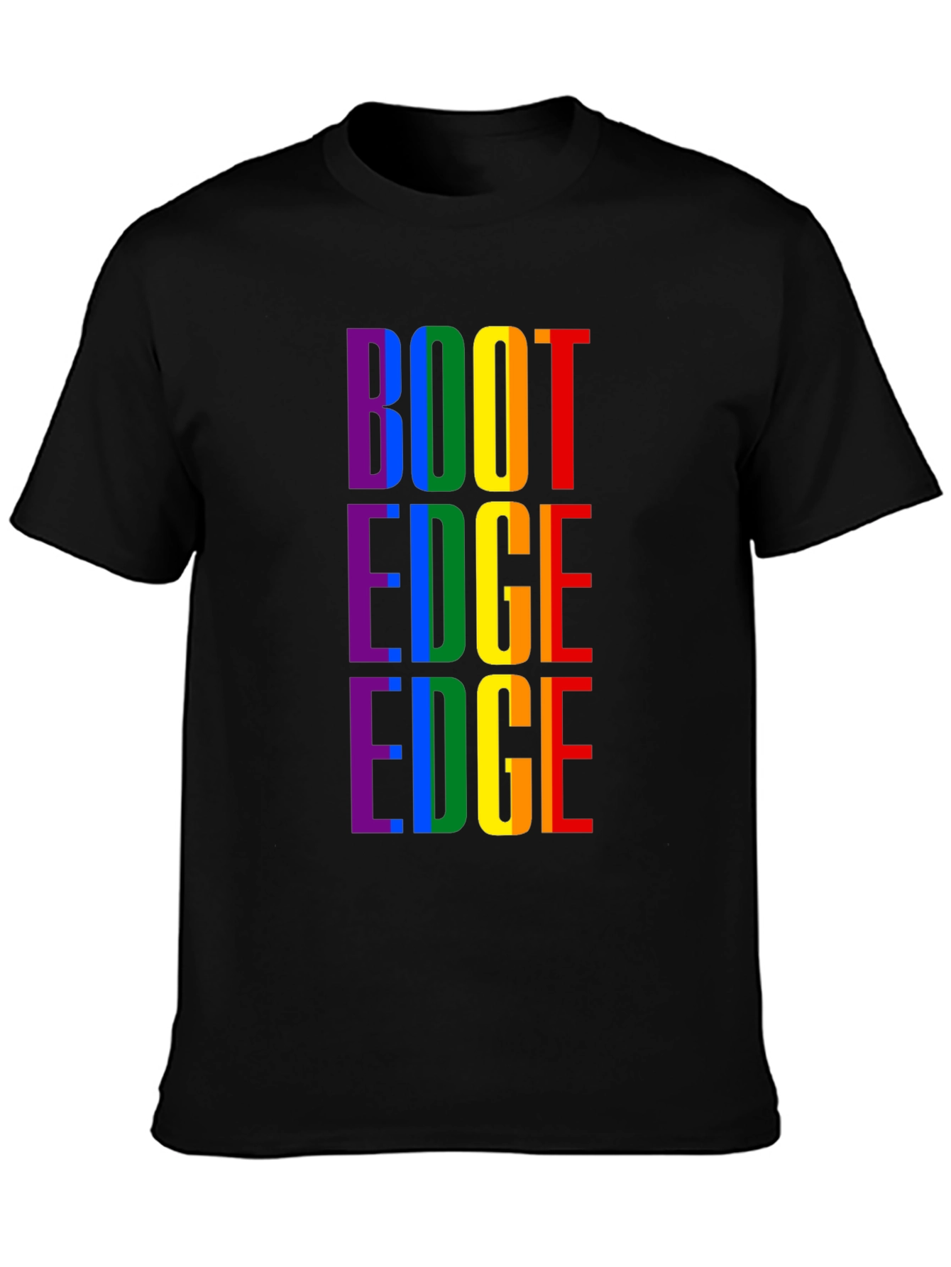 Black Rainbow "BOOT EDGE EDGE" Pride T-Shirt view 3