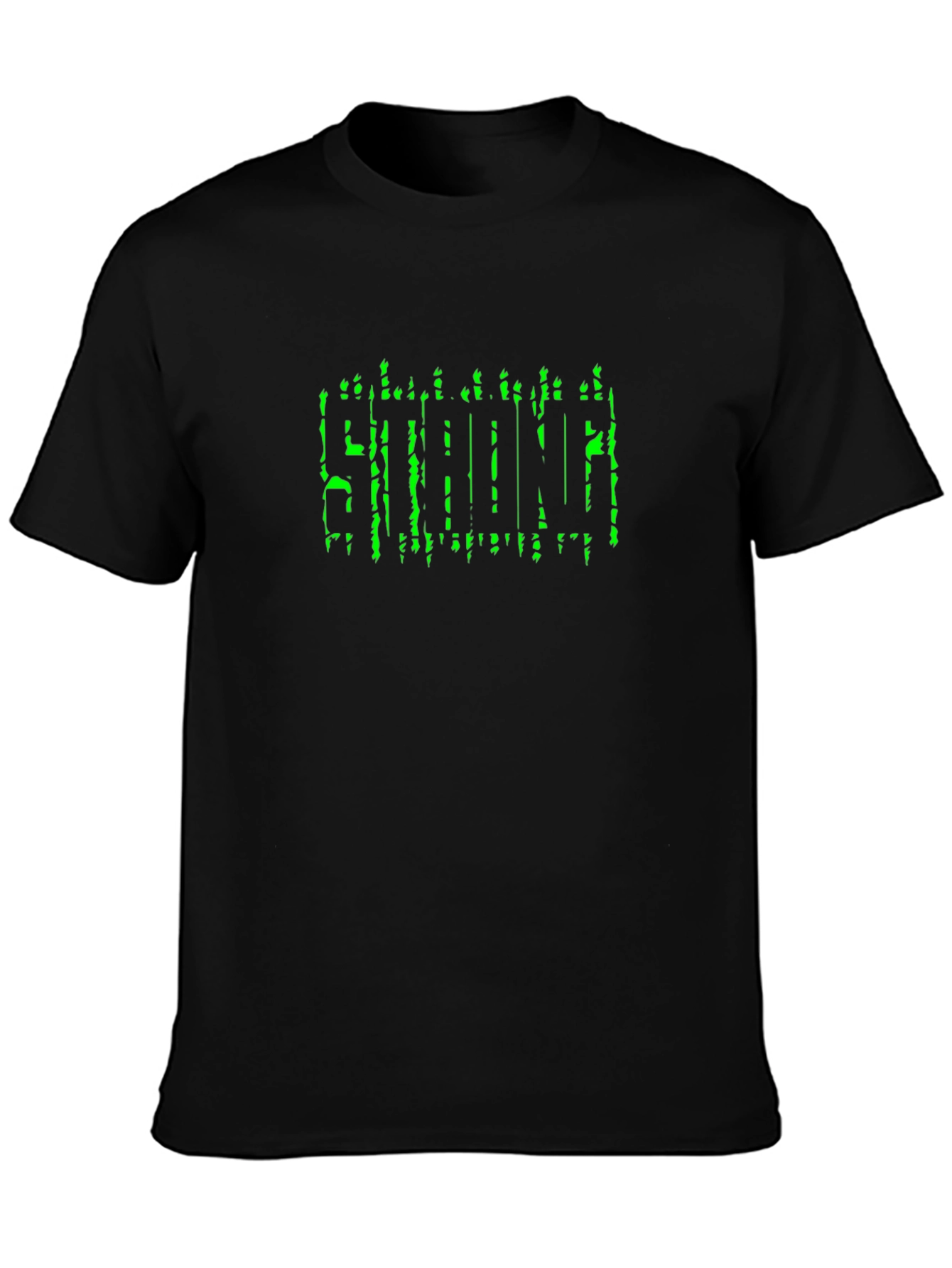 Black Men's Black STRONG Graphic T-Shirt view 3
