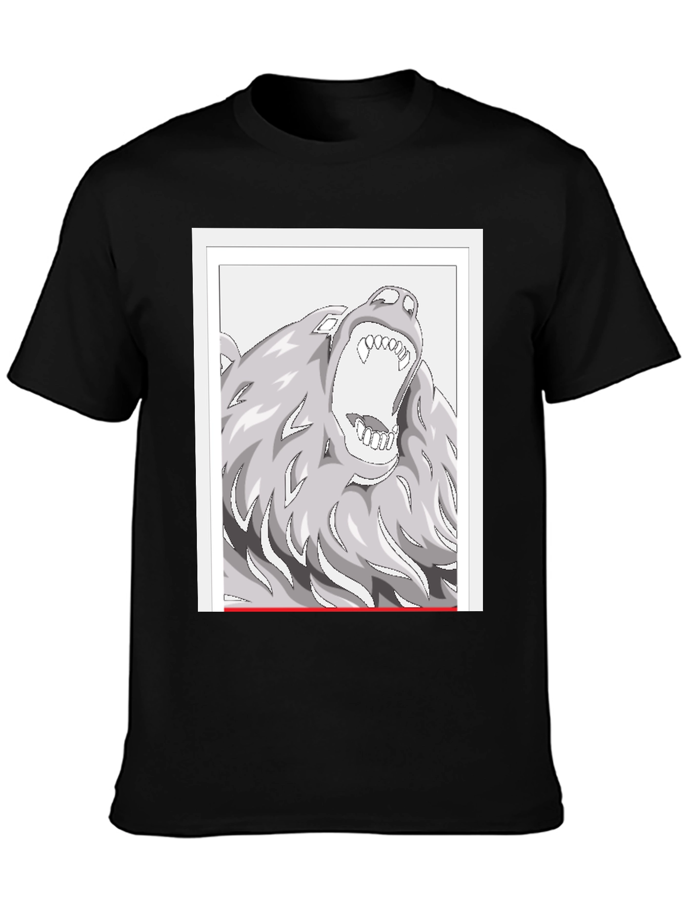 Black Wolf Graphic Tee - Black view 3