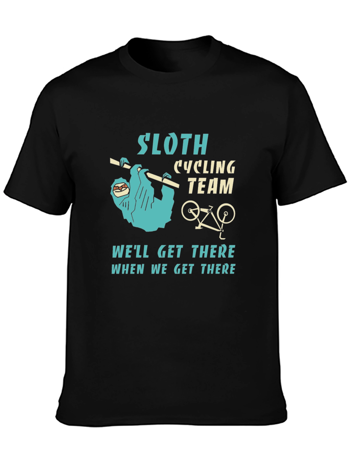 Black Sloth Cycling Team Graphic T-Shirt view 3